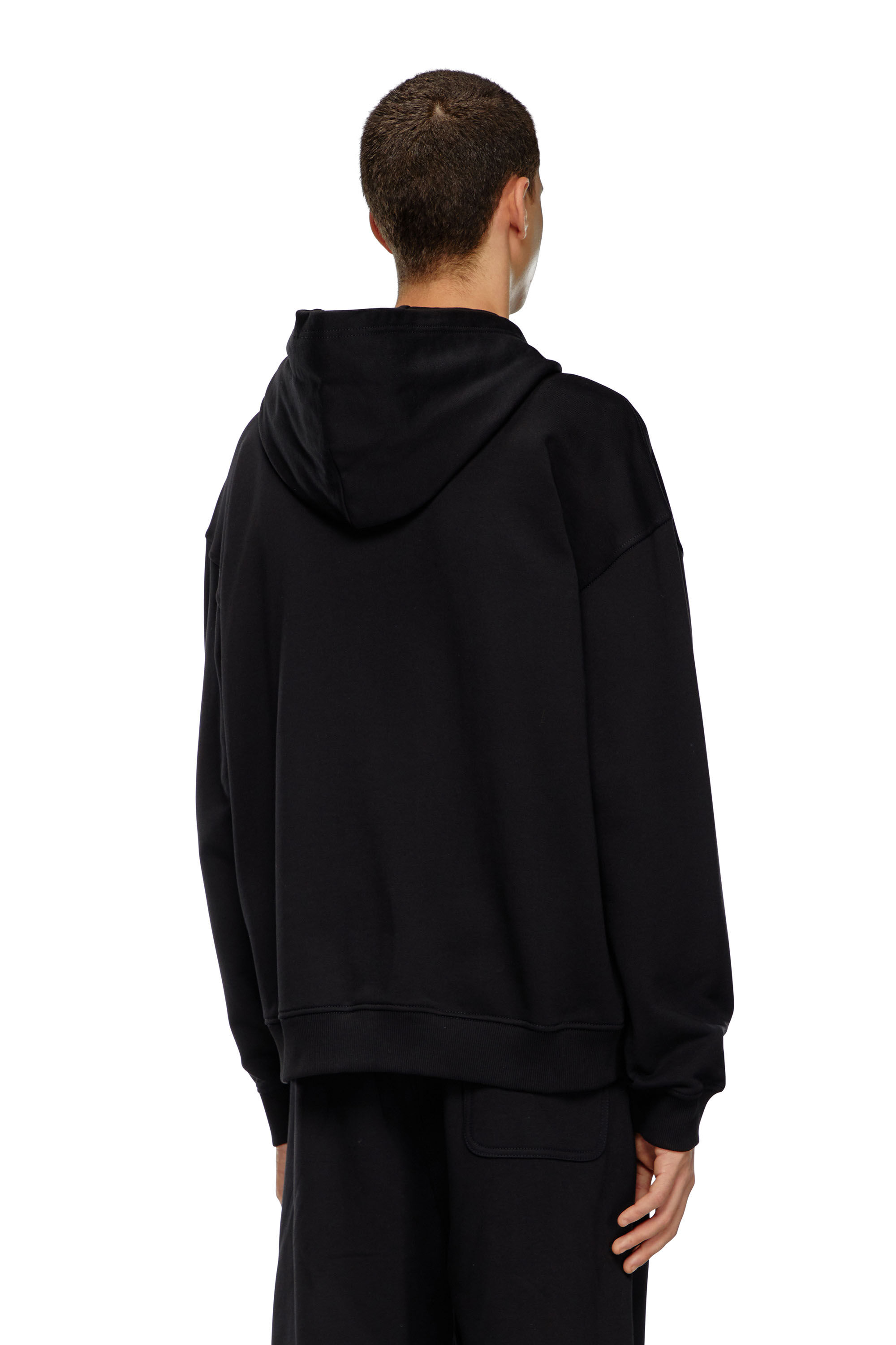 【DIESEL】s-boxstic-hood Men's Hoodie with multi-layered logo print | Black | Diesel