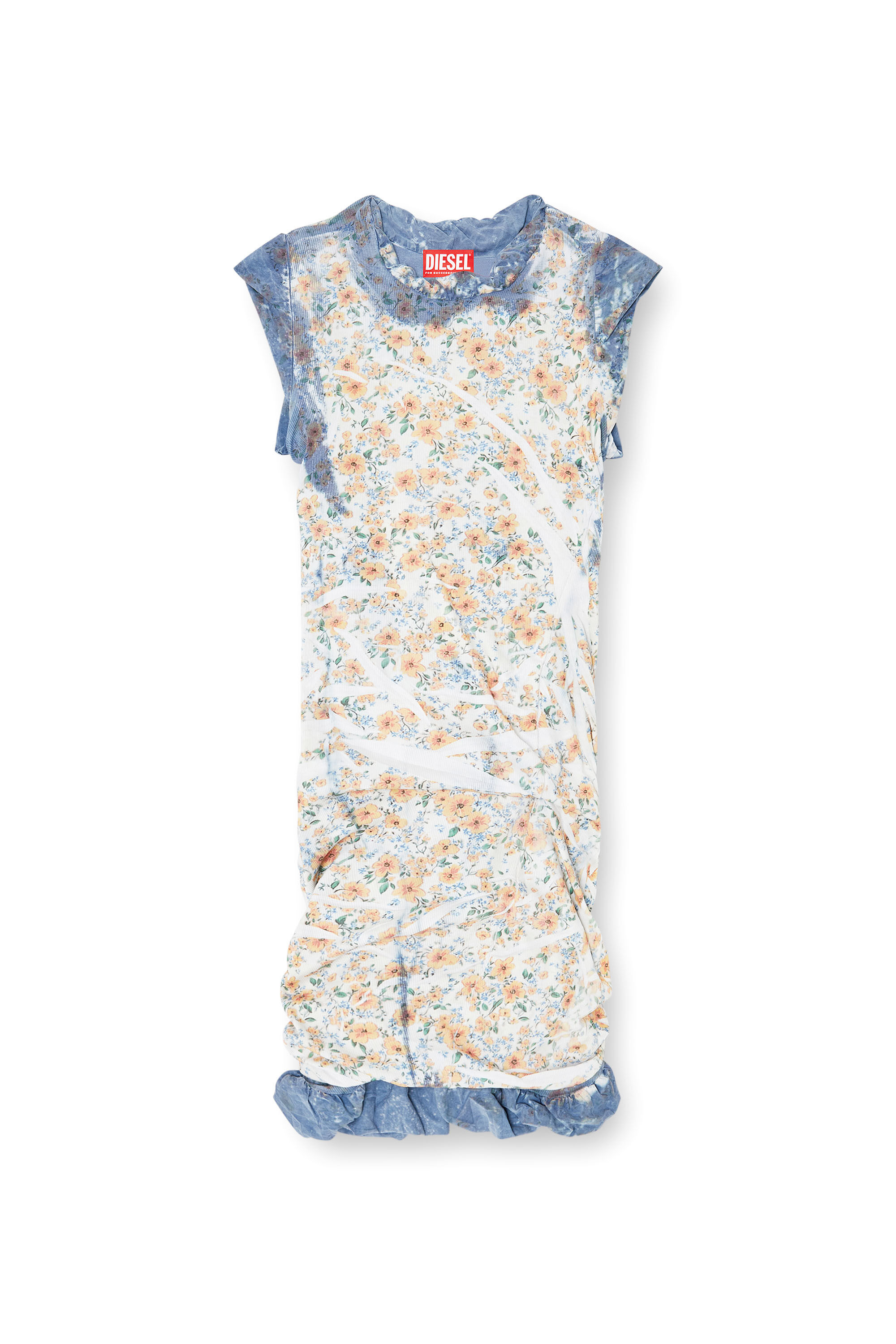 Diesel - D-AYANA, Woman's Layered short dress with floral X-ray effect in null - 2