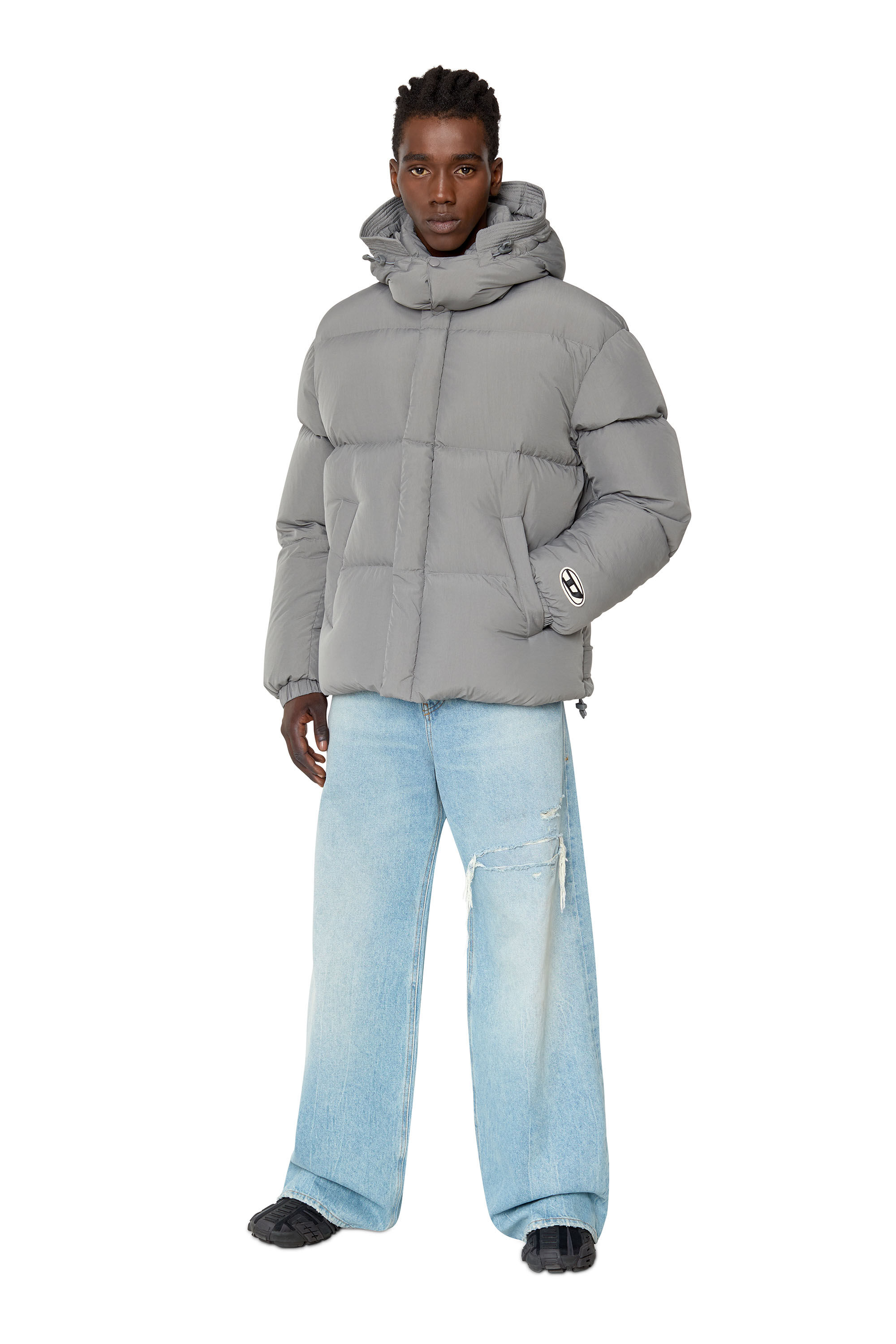 Diesel - W-ROLF-NW, Man's Polygiene ViralOff® real down jacket in Grey - 1