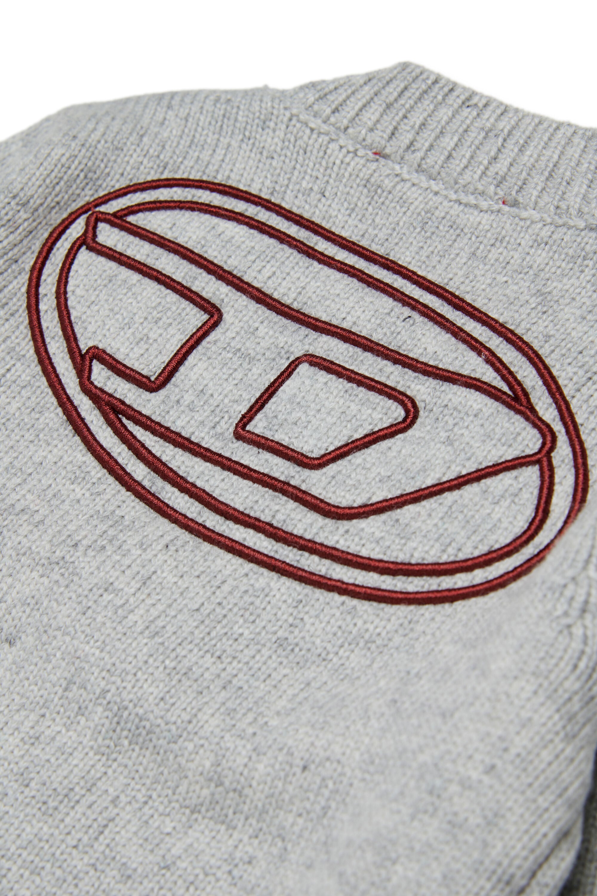 Diesel - KOLYB, Man's Cashmere-enriched cardigan with big Oval D in Grey - 4
