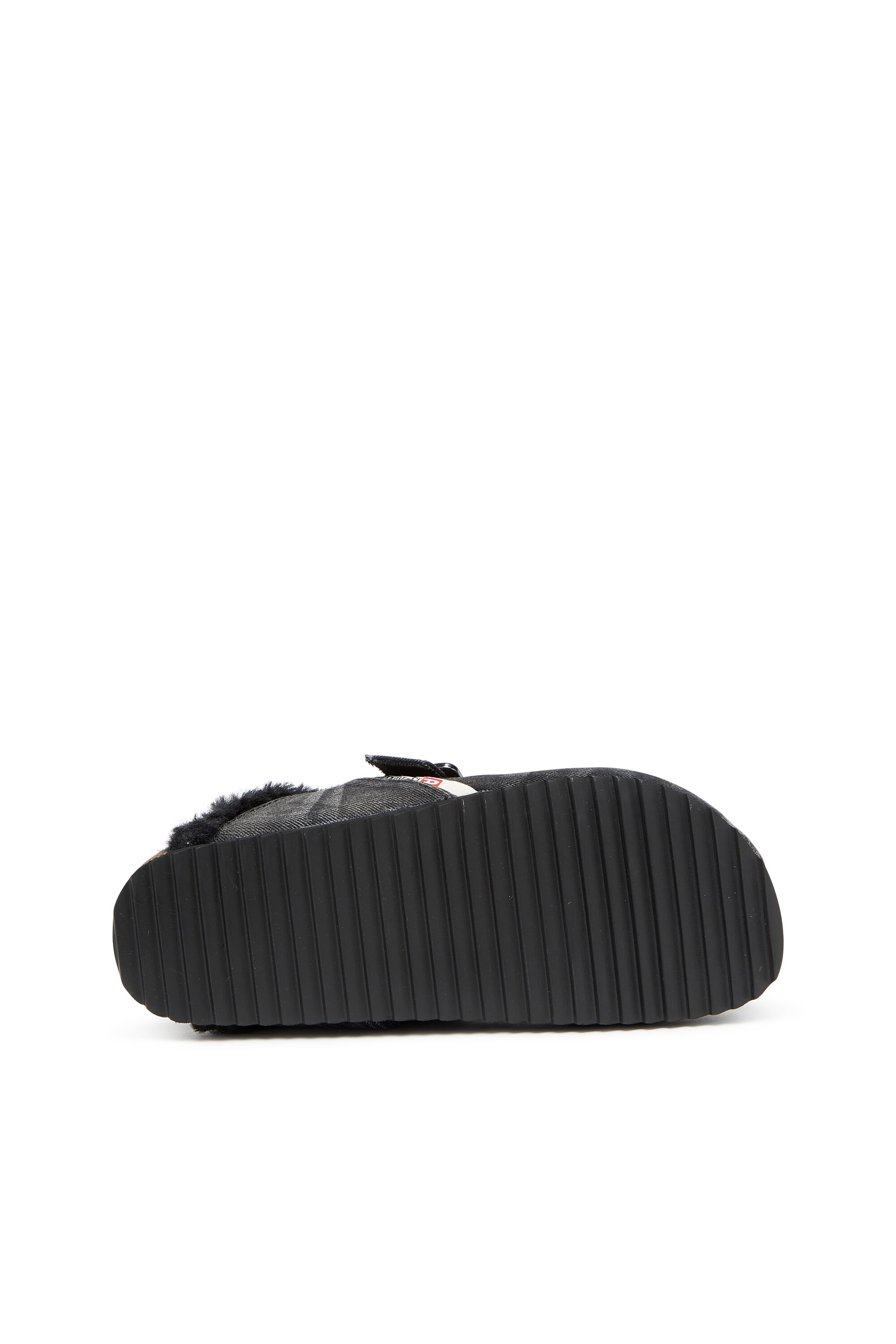 Diesel - D-WOODSTOCK X, Man's D-Woodstock-Denim mules with fluffy lining in Black - 5