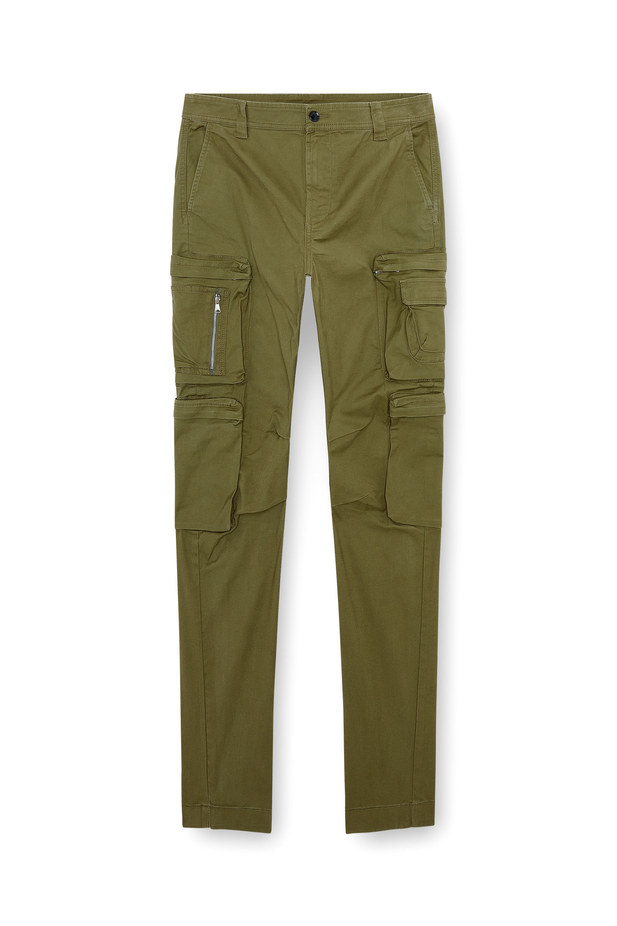 Diesel - P-ARLEM, Man's Cargo pants with zip pocket in Military Green - 2
