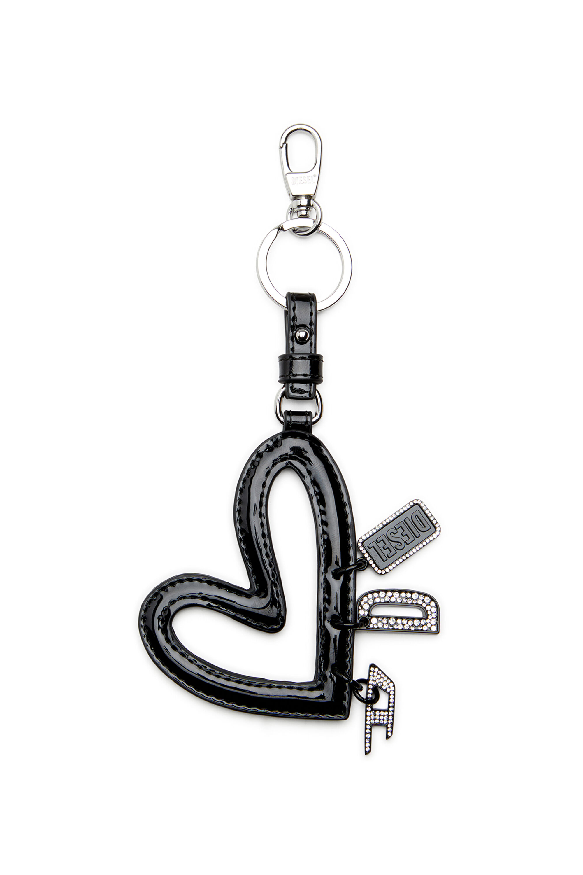 Women's Heart charm with glossy finish | Black | Diesel