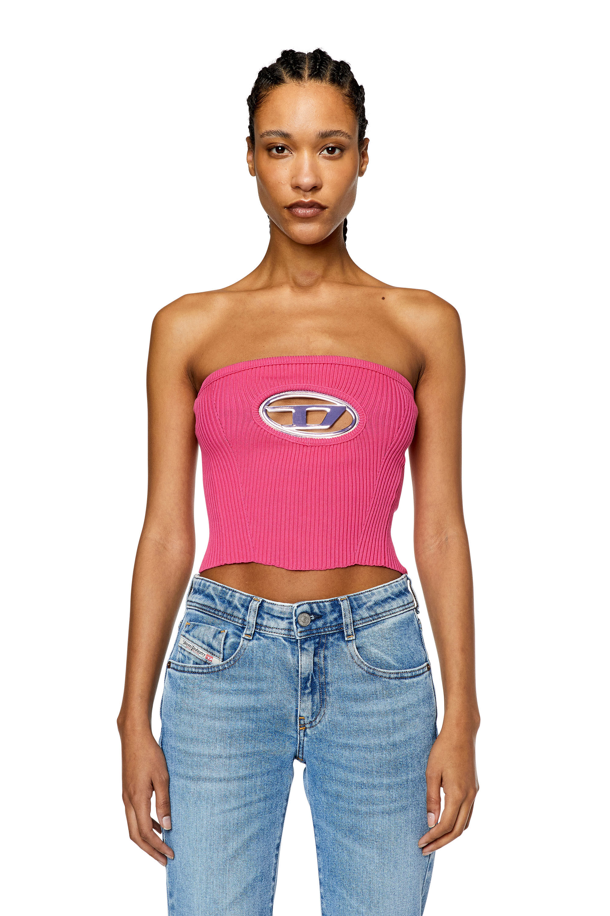 Women's Tube top with logo plaque | White | Diesel