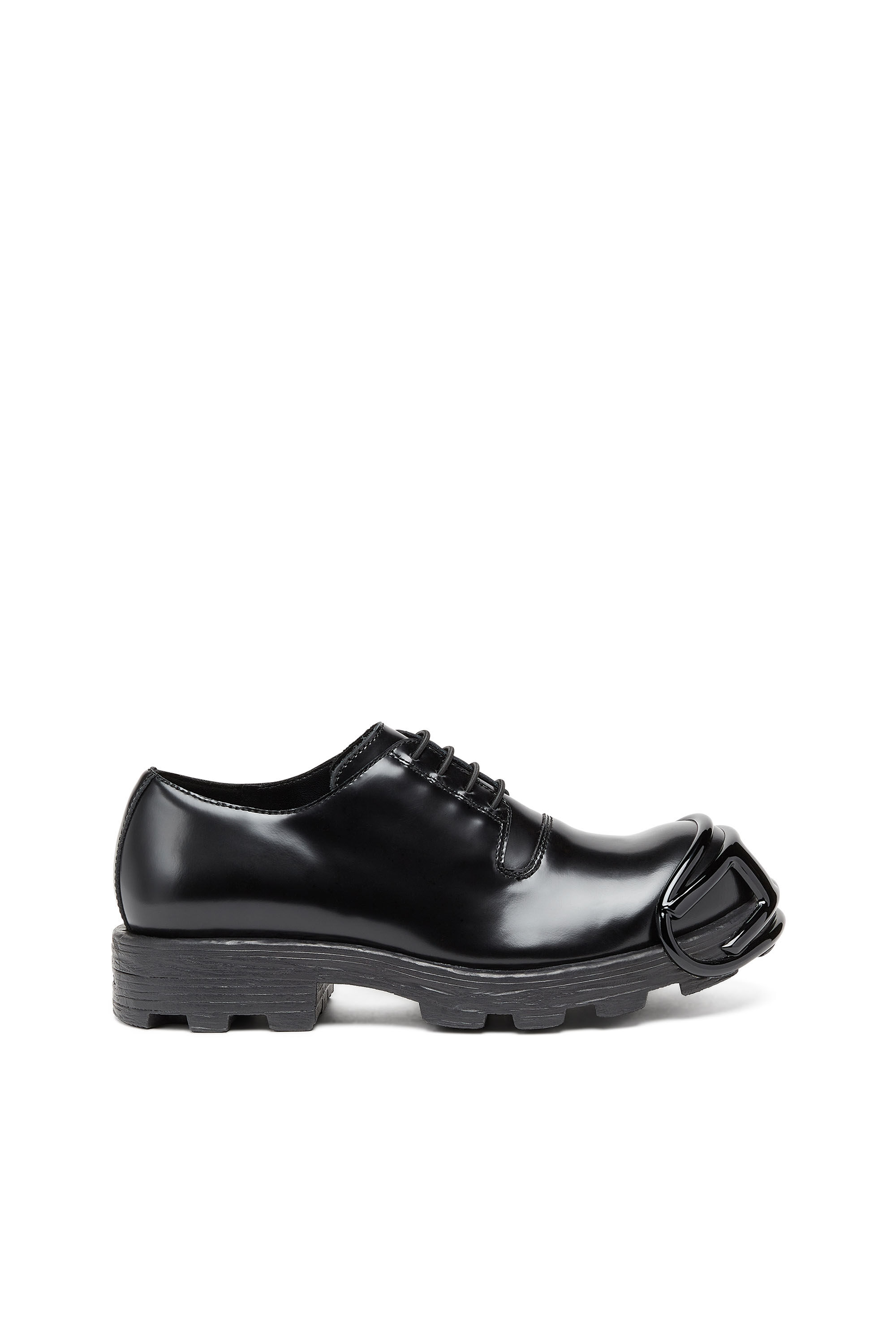 Men's D-Hammer-Leather lace-up shoes with oval D toe cap | Black