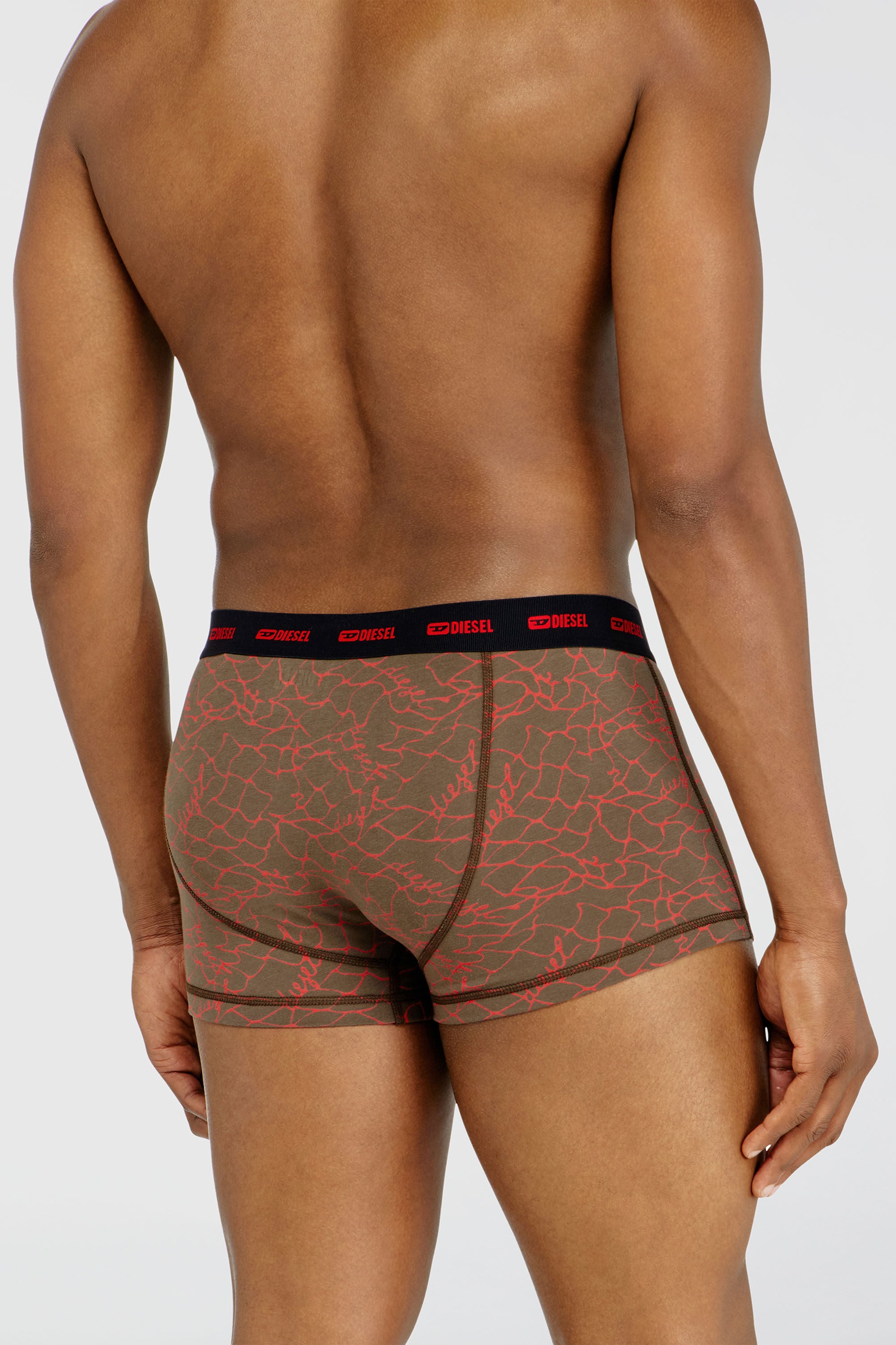Diesel - DAMIEN-UTLT-3PACK, Man's Three-pack of trunks with graphic motif in Black/Brown - 4