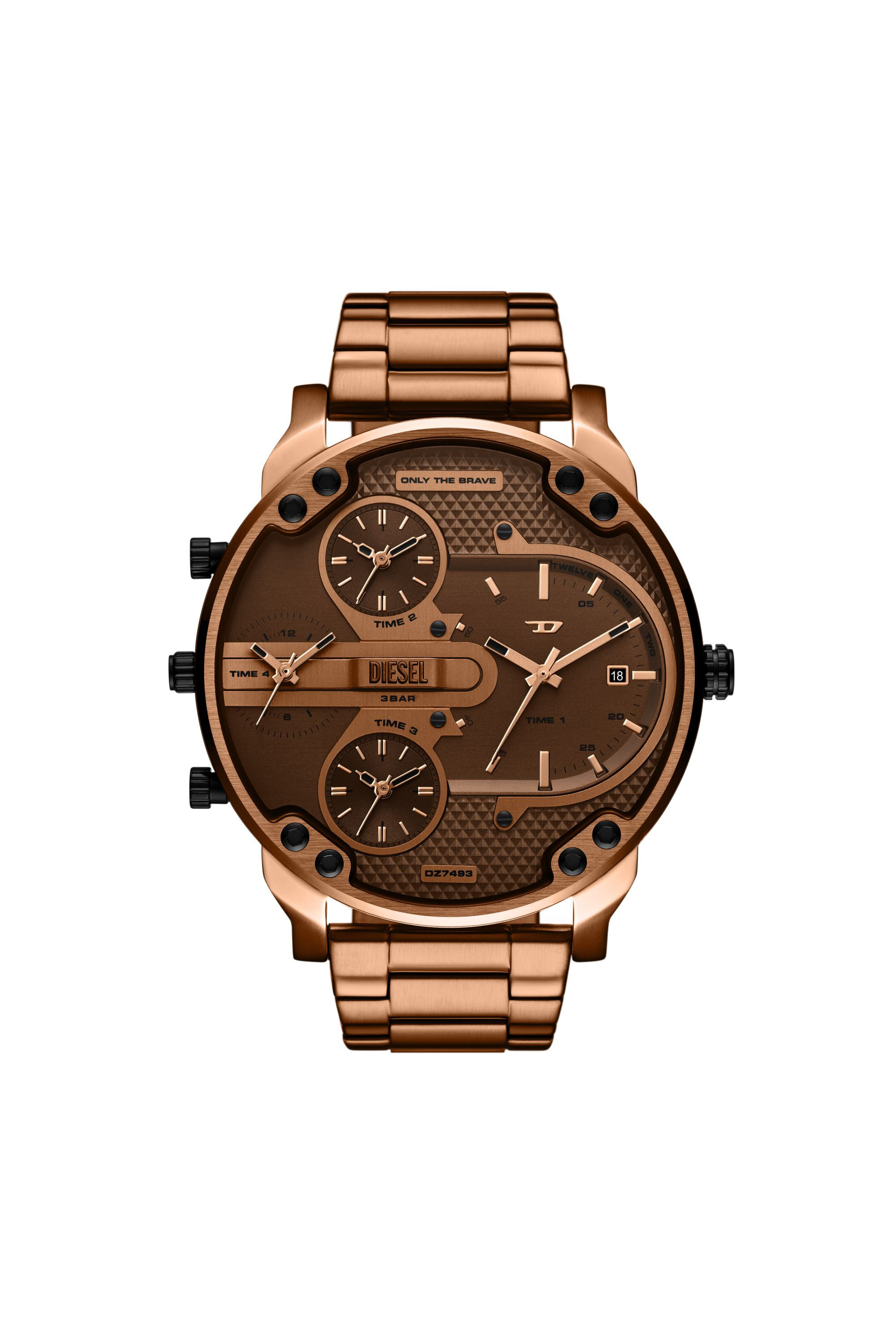 Men's Mr. Daddy slim brown Stainless steel watch | Brown | Diesel