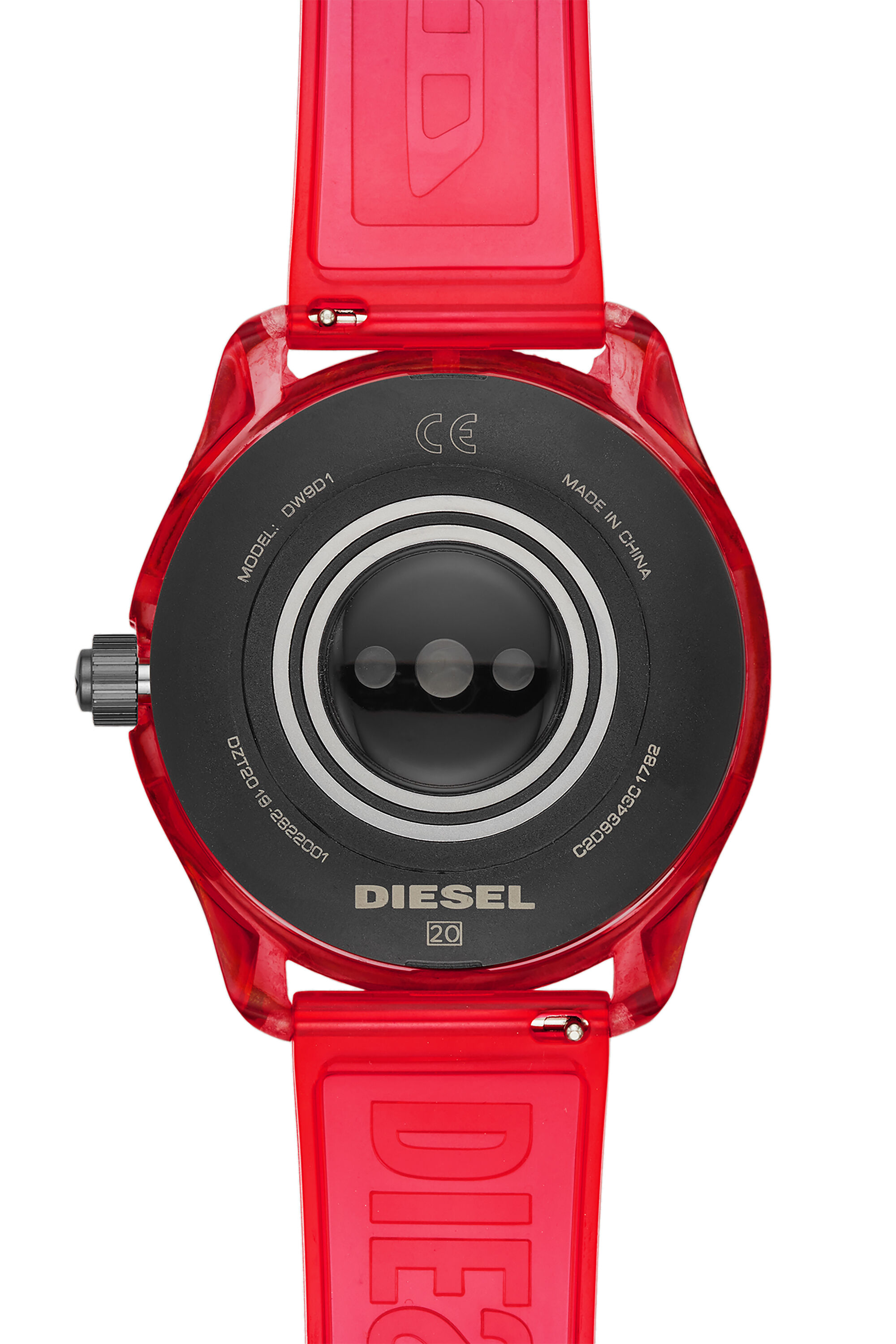 Men s Diesel On Fadelite Smartwatch Red Transparent Diesel