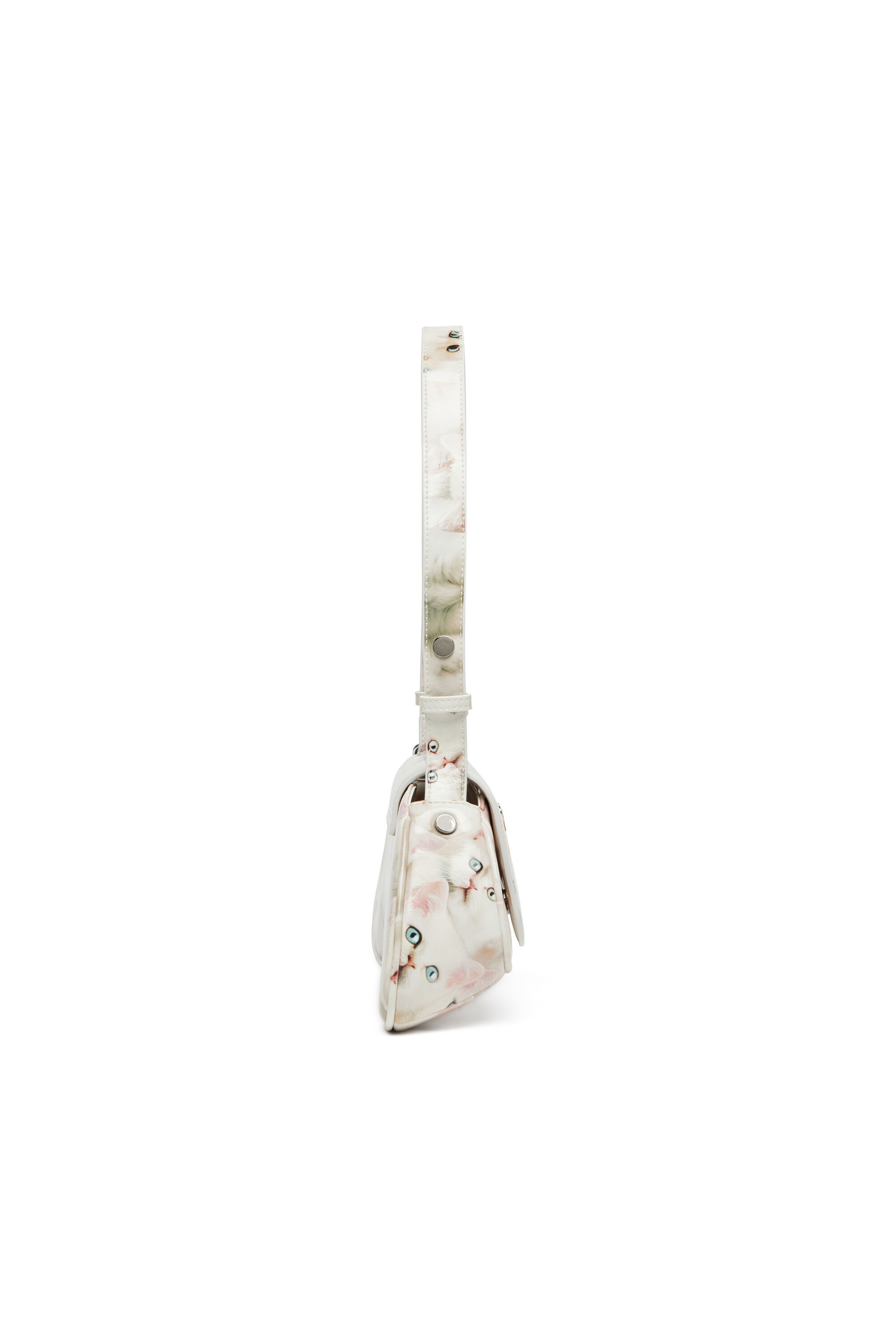 Diesel - PLAY CROSSBODY, Woman's Play-Shoulder bag in printed glossy PU in White - 4