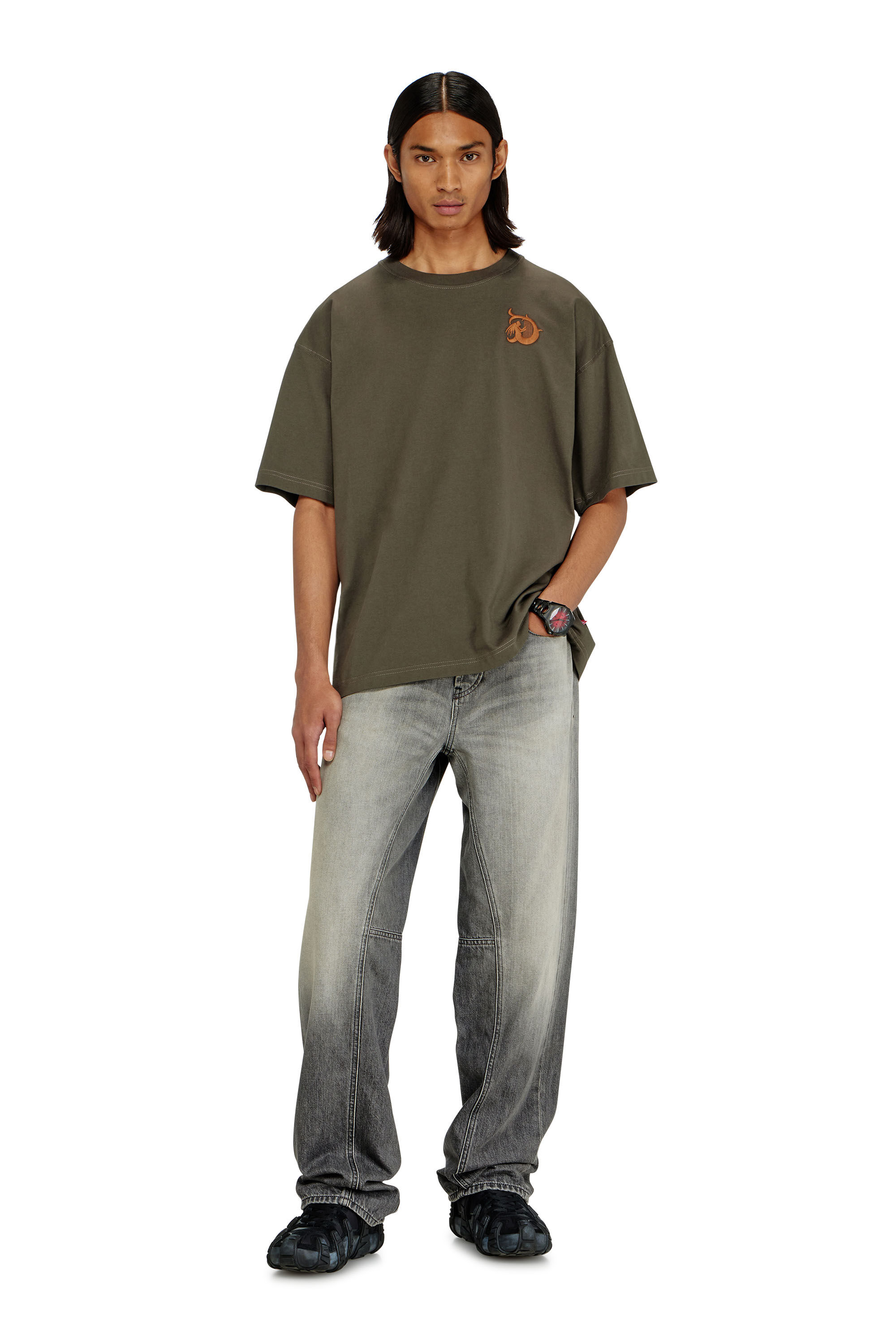 Diesel - T-BOXT-AA11, Man's Jersey T-shirt with flocked print in null - 1