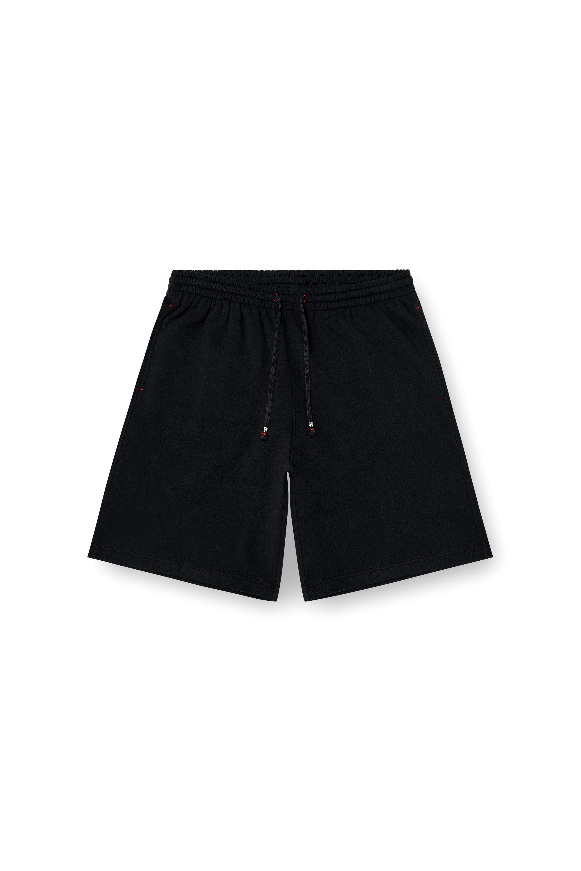 Diesel - LUCAS-D-CORE, Man's Sweat shorts in peached cotton blend in Black - 4