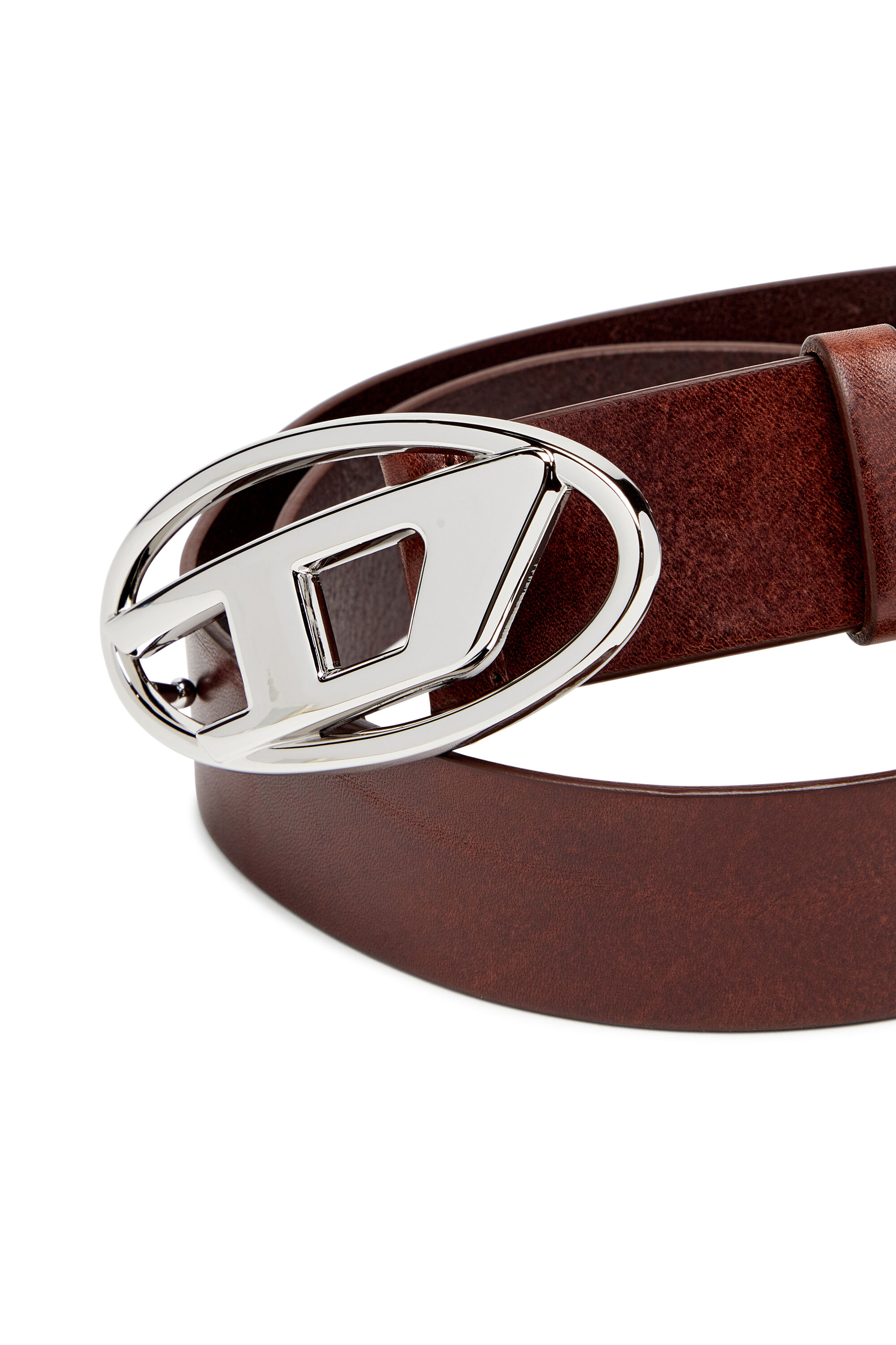 B-1DR Woman: leather Belt with silver D logo buckle | Diesel