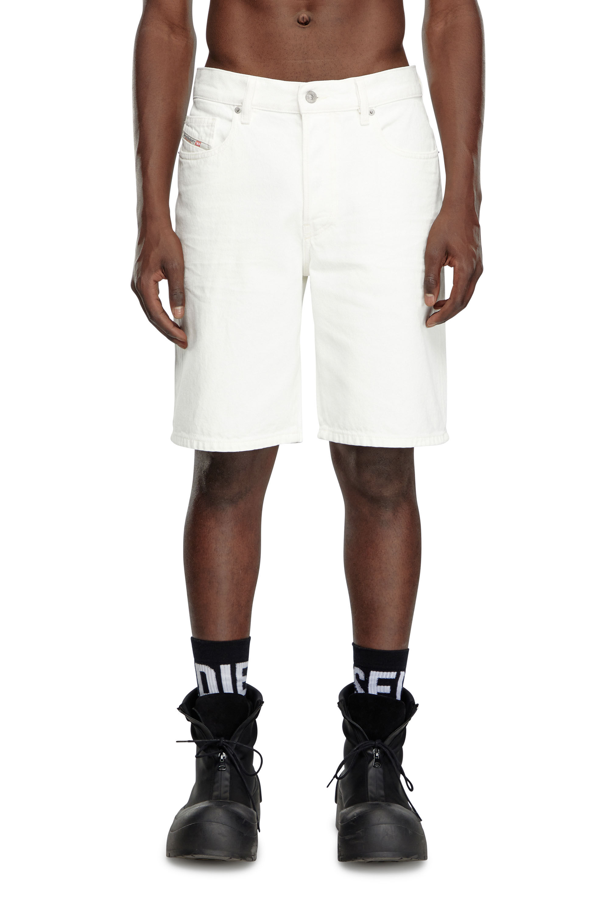 Diesel - REGULAR-SHORT, Man Denim shorts in White - Image 3