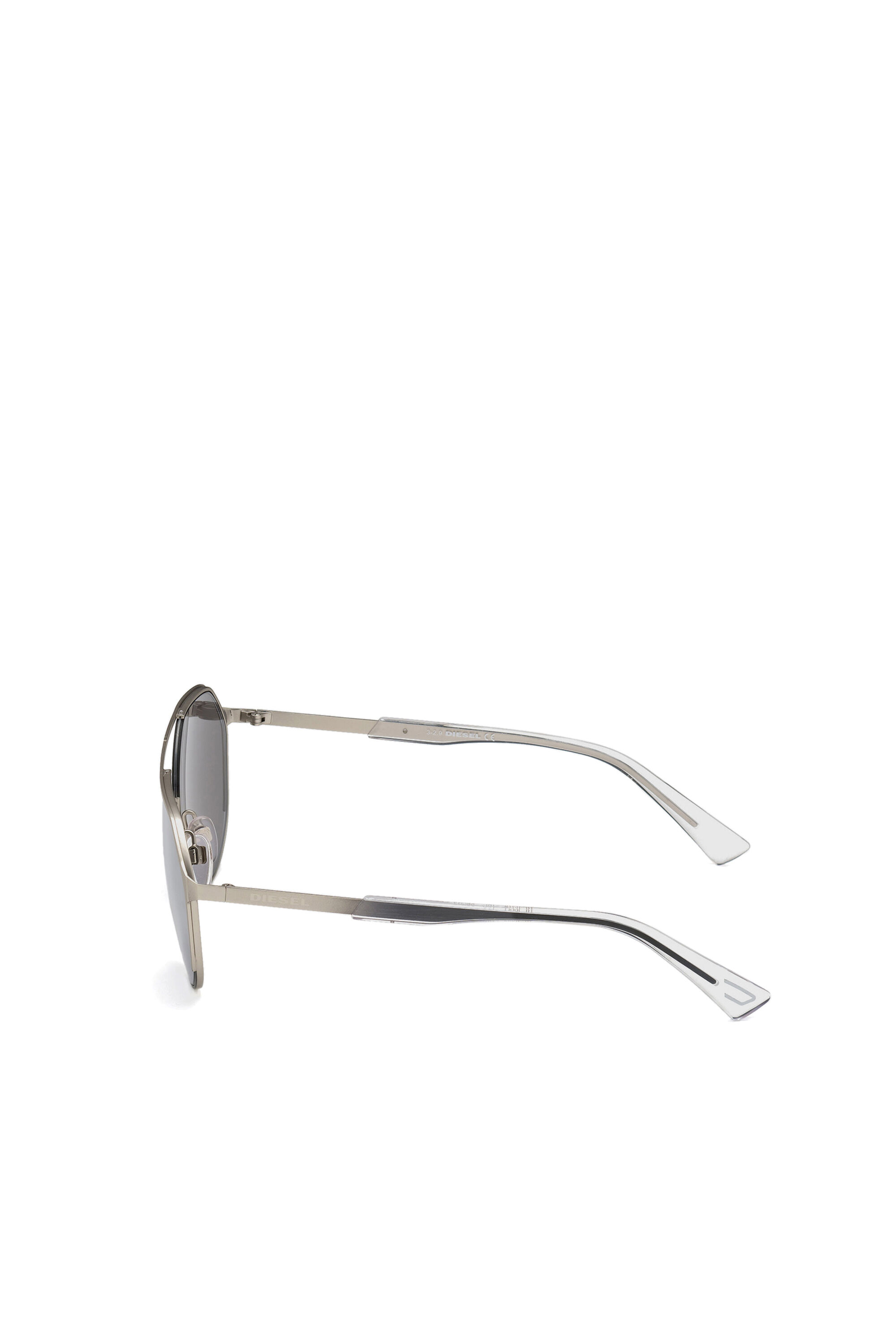Diesel - DL0324, Man's Rounded metal glasses in Grey - 4