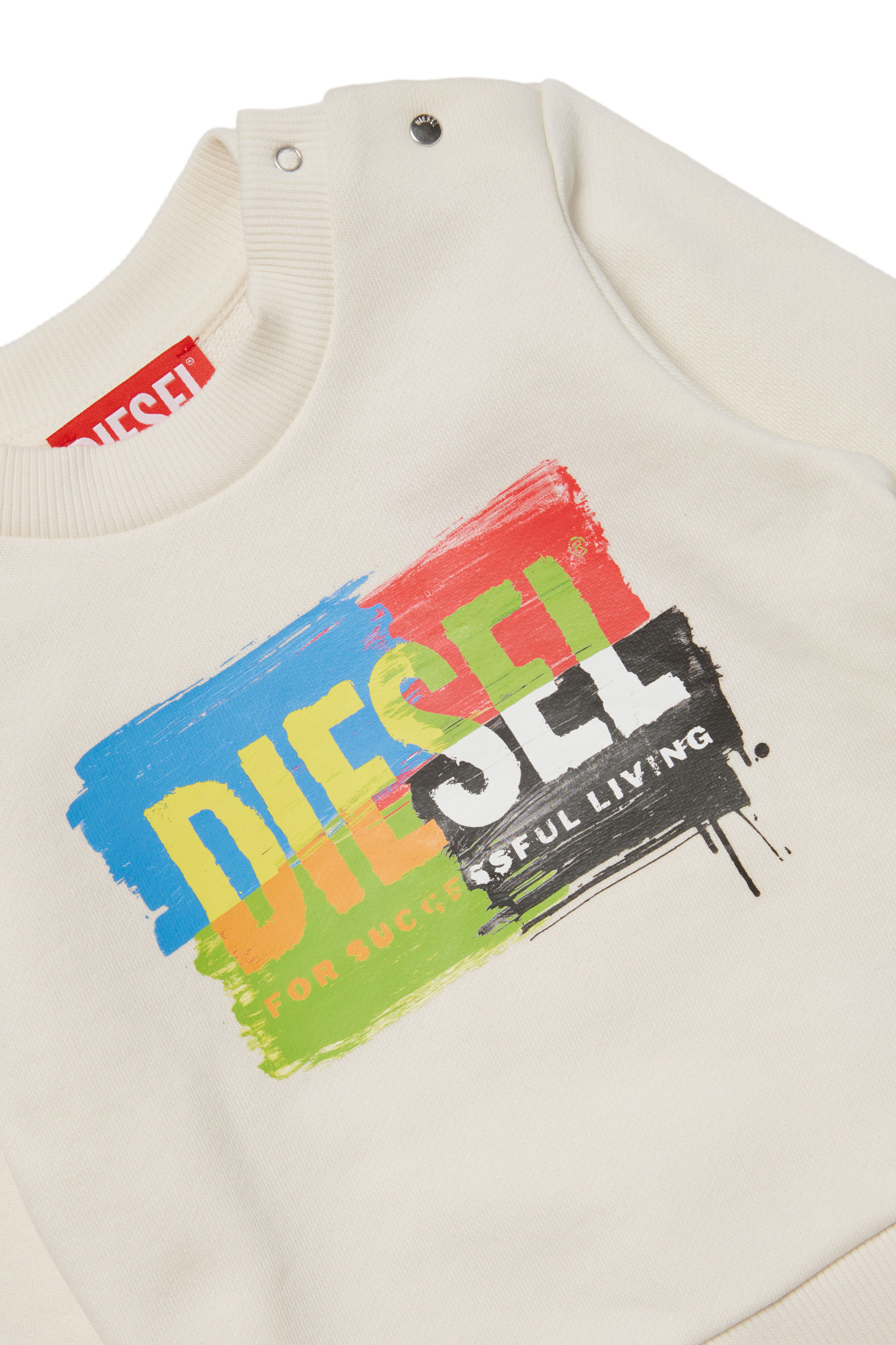 Diesel - SKANDB, Unisex Sweatshirt with painted-effect logo in White - Image 3