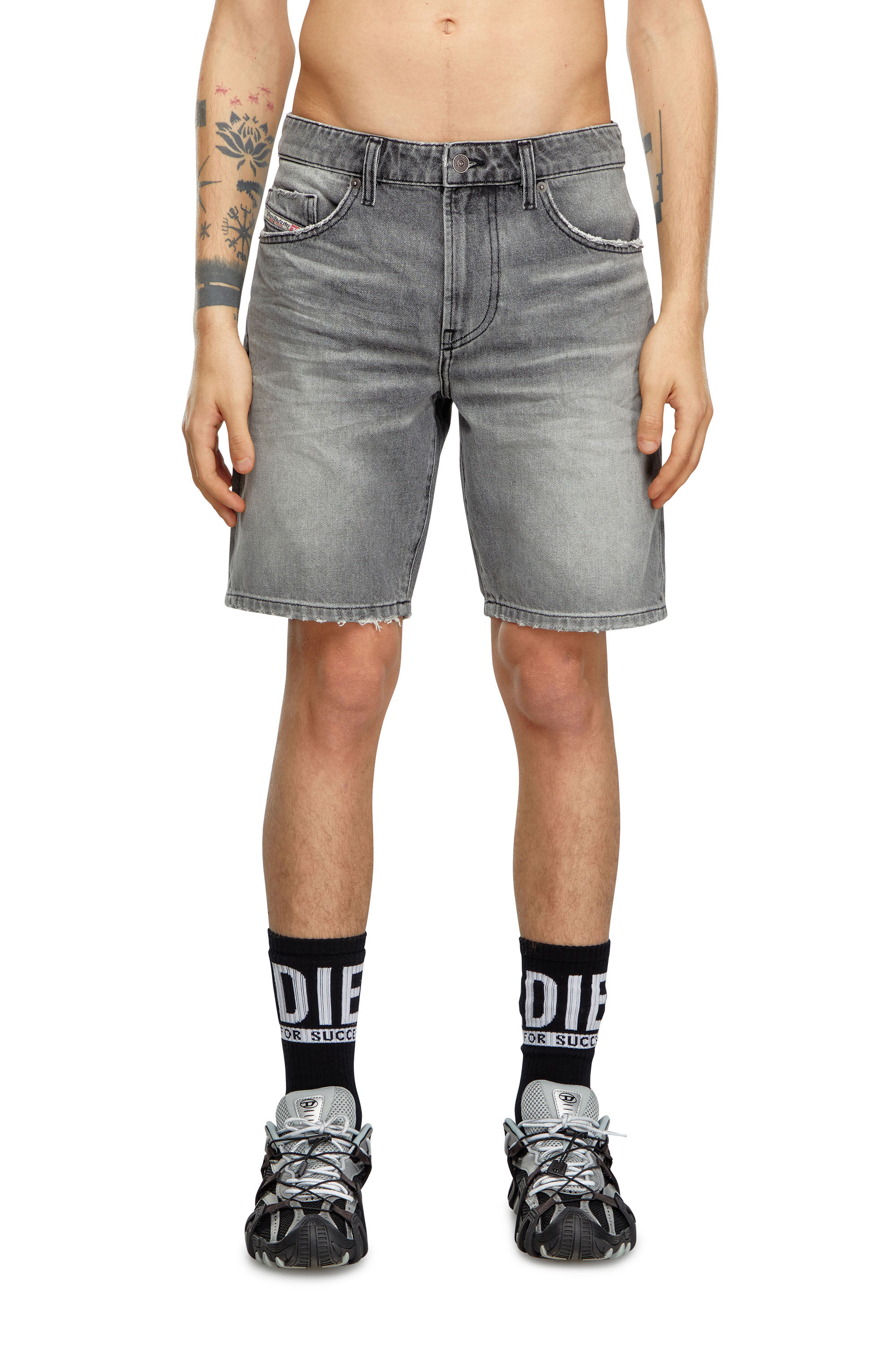 Diesel - D-FIN, Man Slim denim shorts in Grey - Image 3