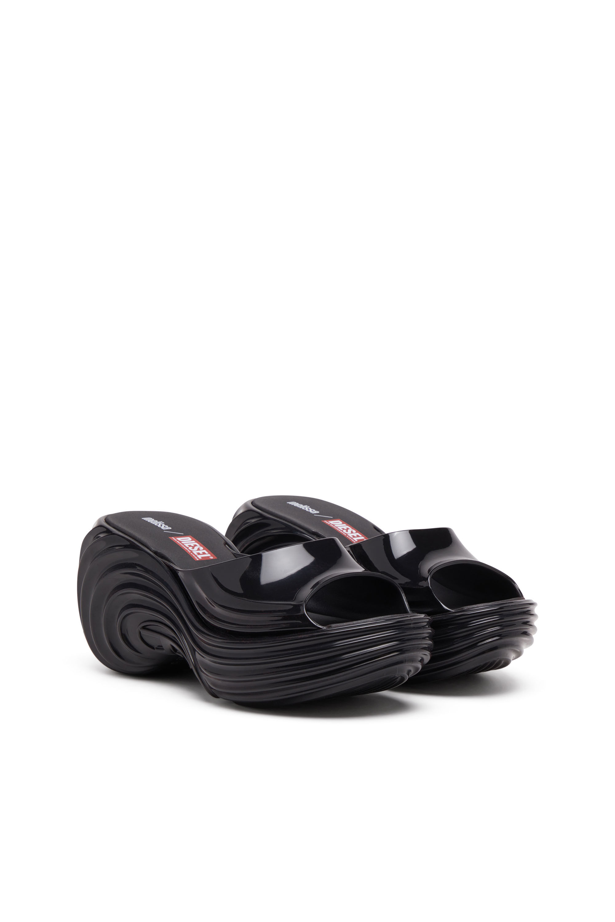 Women's Platform mule in Melflex® | Black | Diesel