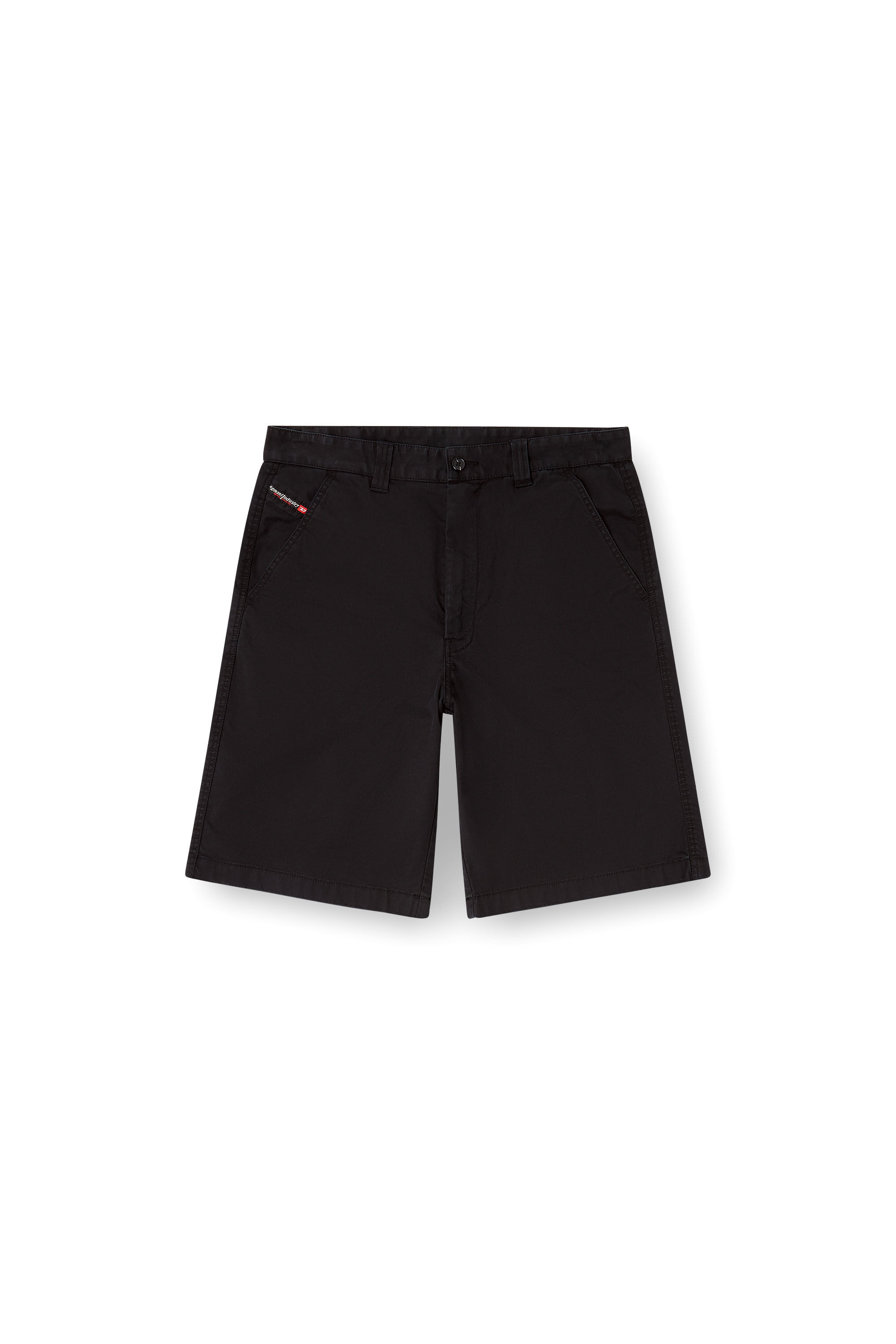 Diesel - P-HANT-CHINO-SHORT-EPCH, Man's Cotton shorts with stonewash treatment in Black - 2