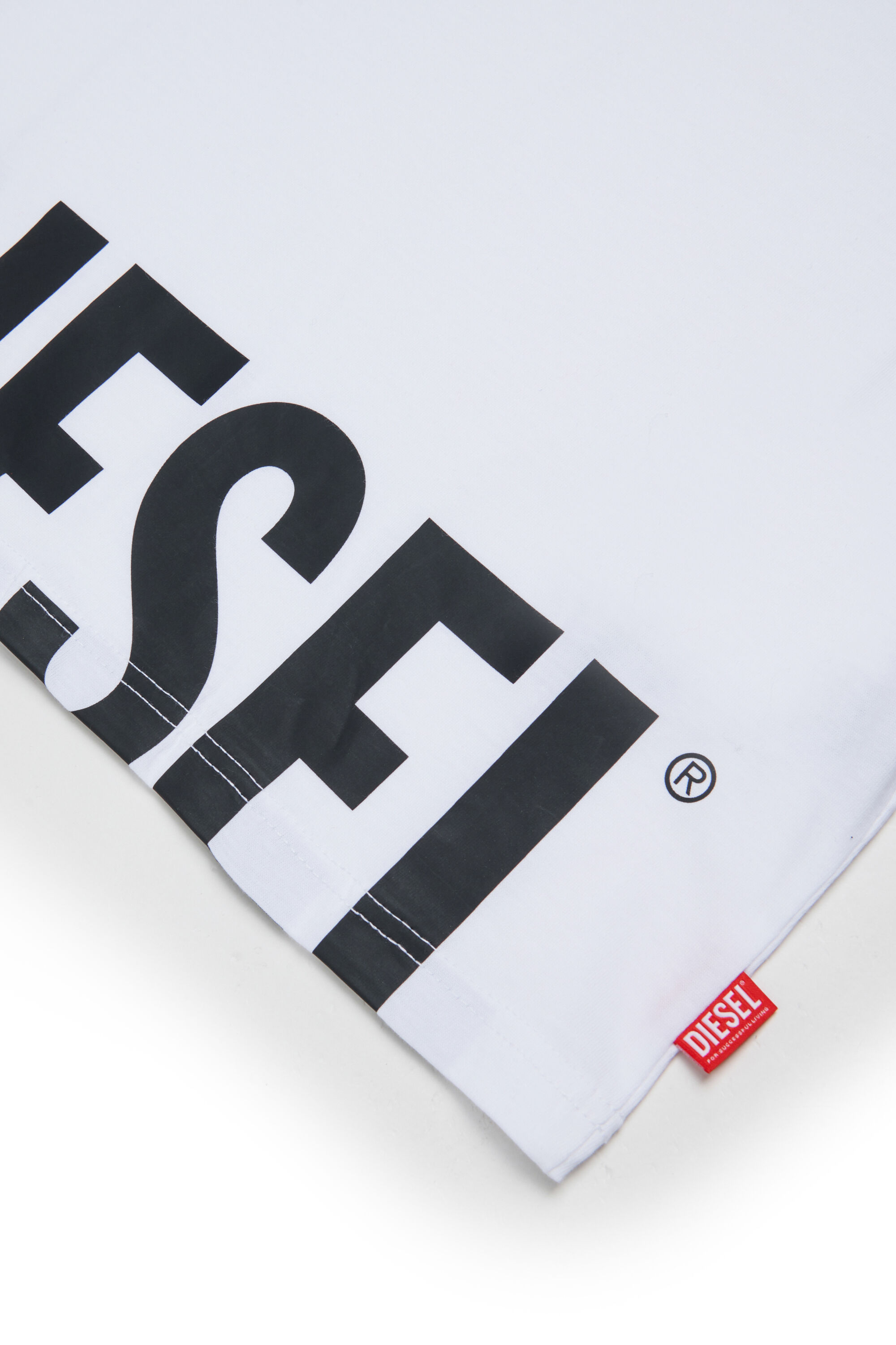 Diesel - TPRES, Man's T-shirt with cut-off logo in White - 4