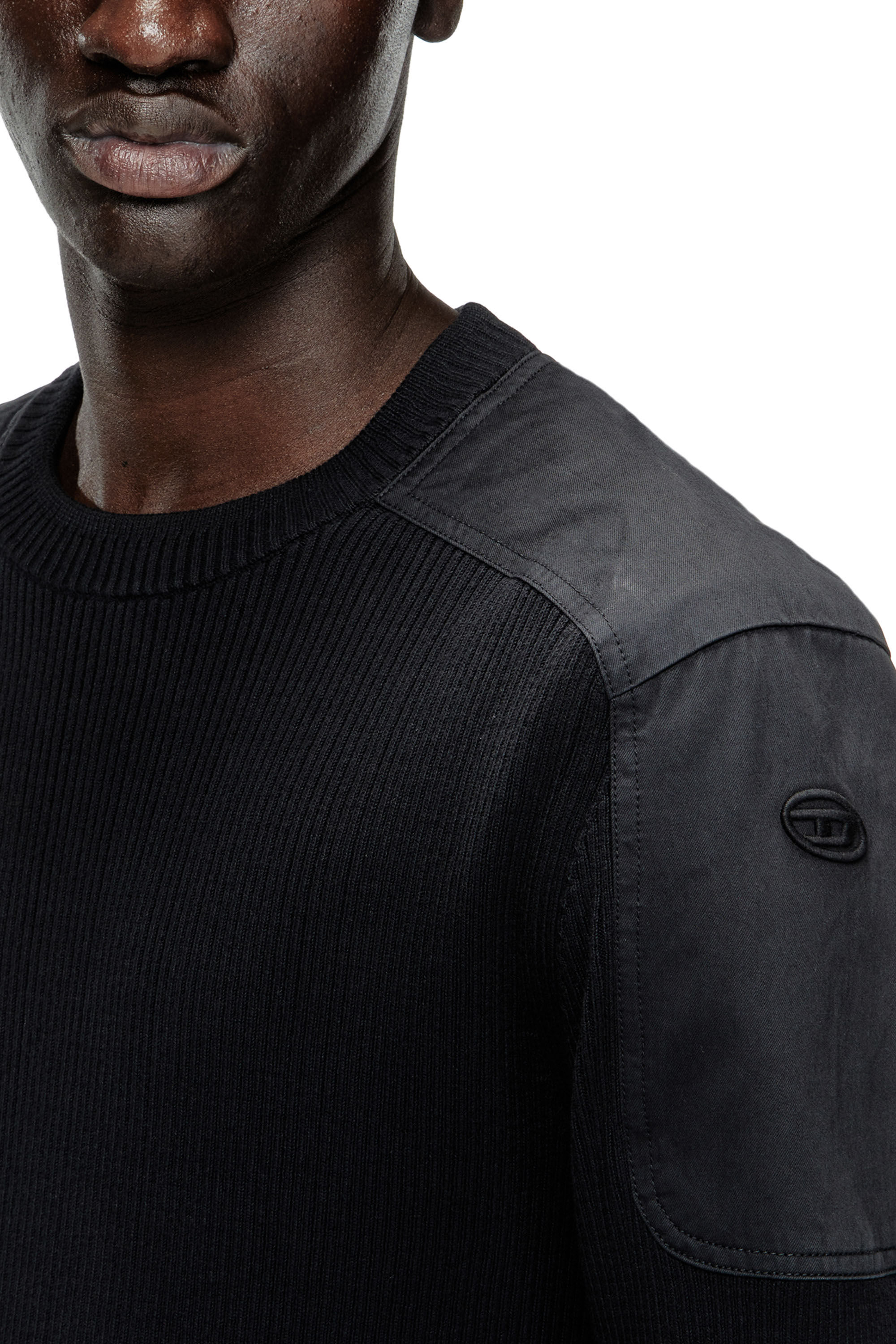 Diesel - K-MARTIN, Man's Ribbed jumper with shoulder panels in null - 5