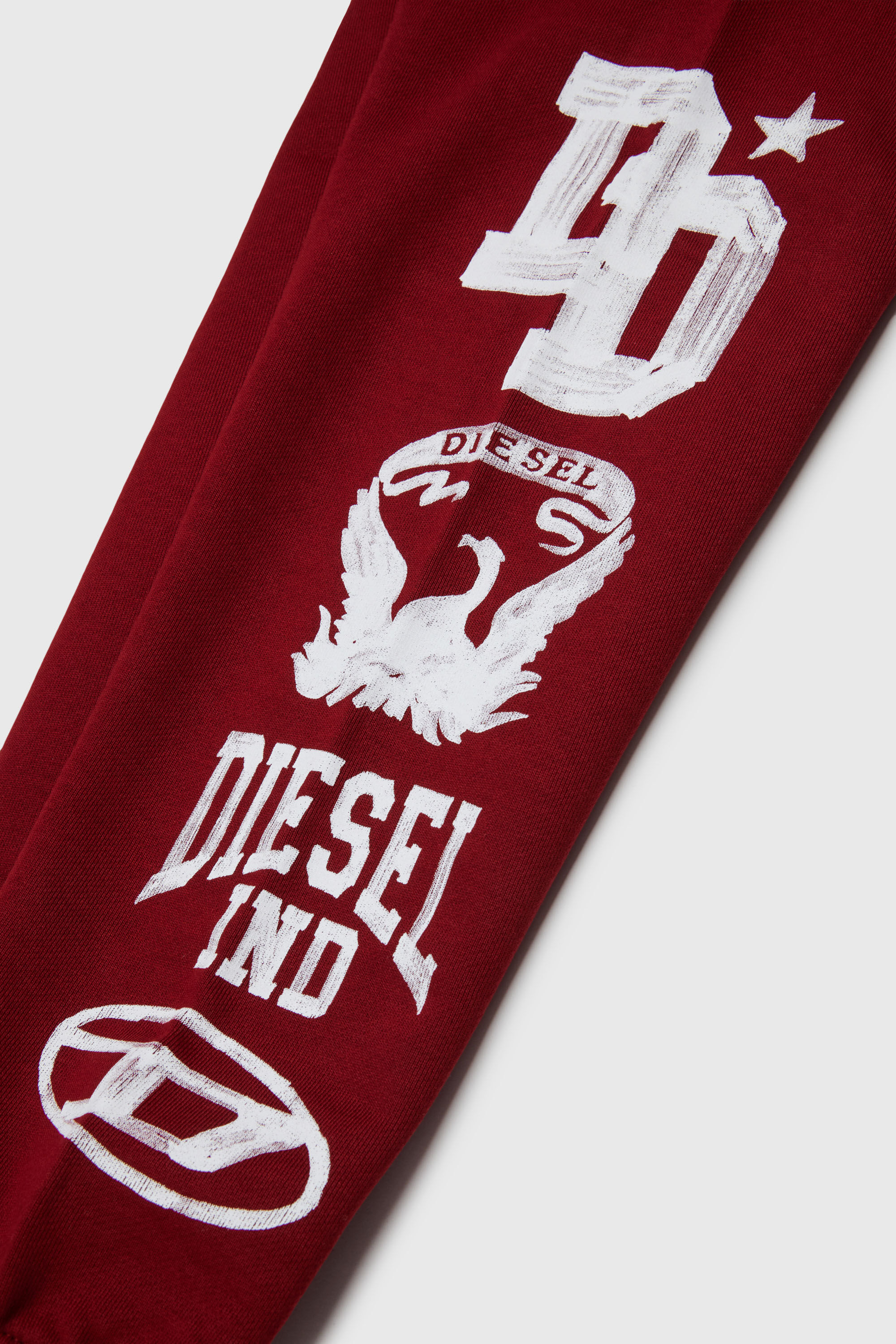 Diesel - PBUNDY, Man's Sweatpants with collegiate-style logos in Red - 4