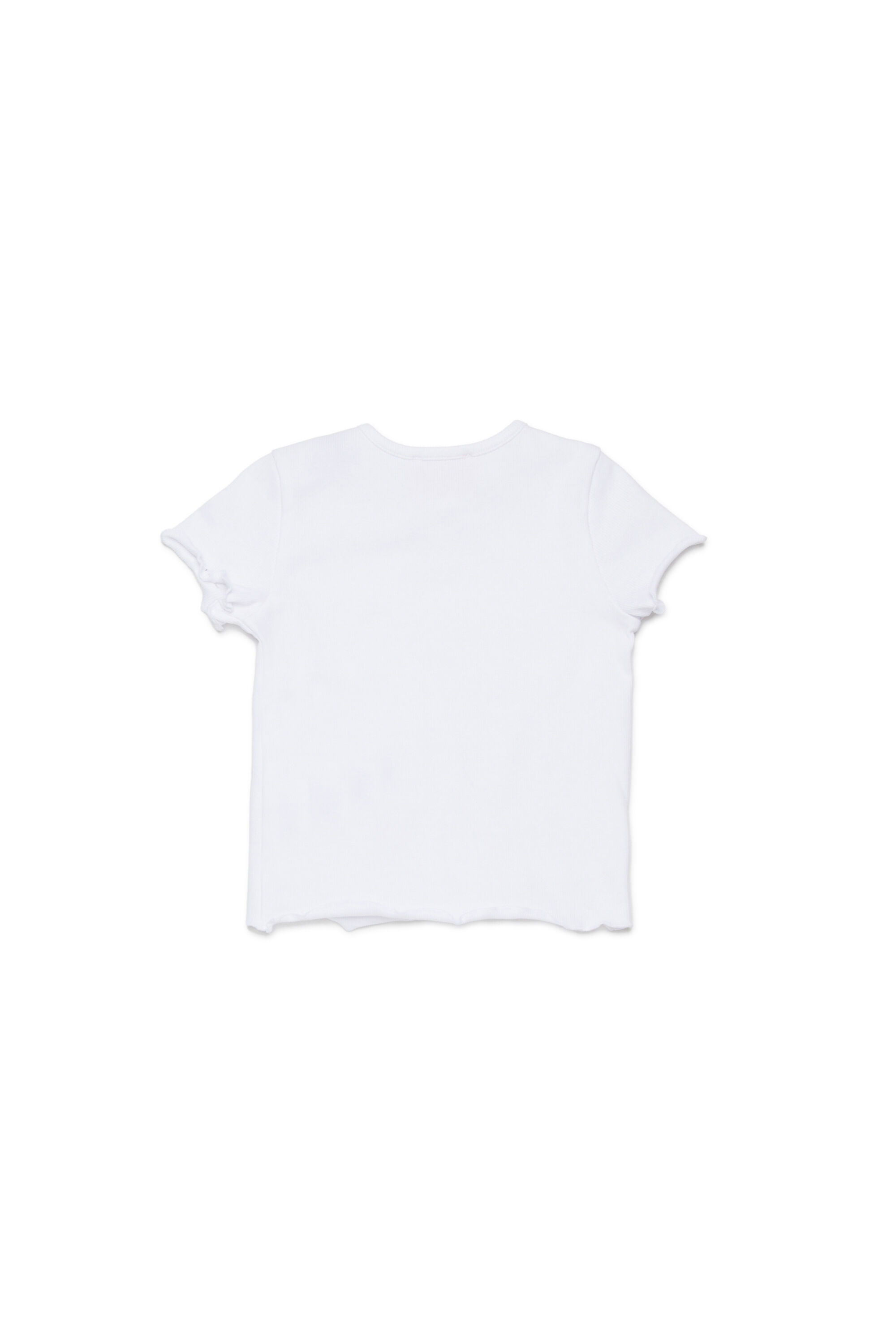 Diesel - TASPYB, Woman's T-shirt with frilled hems in White - 2