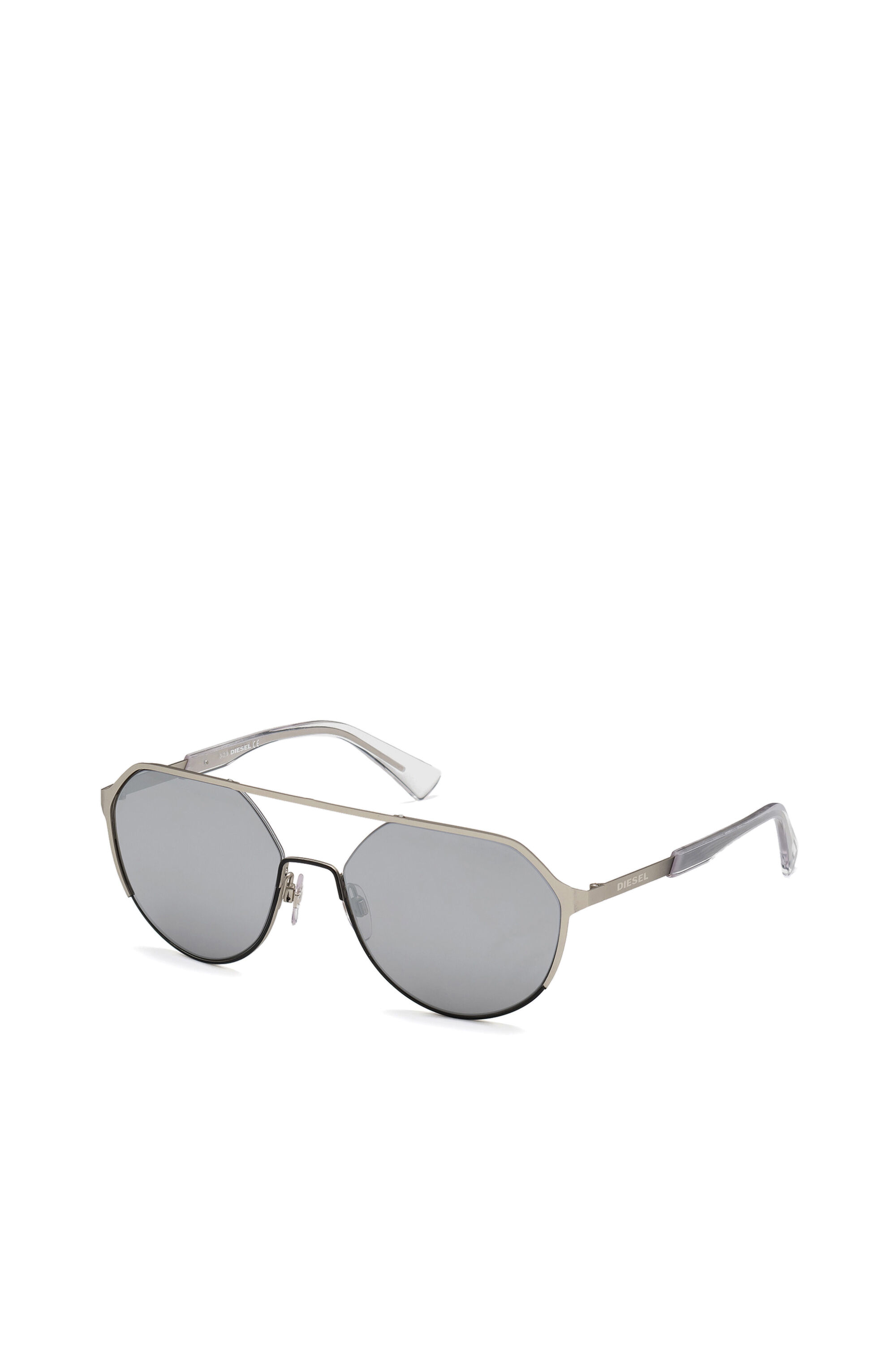 Diesel - DL0324, Man's Rounded metal glasses in Grey - 2