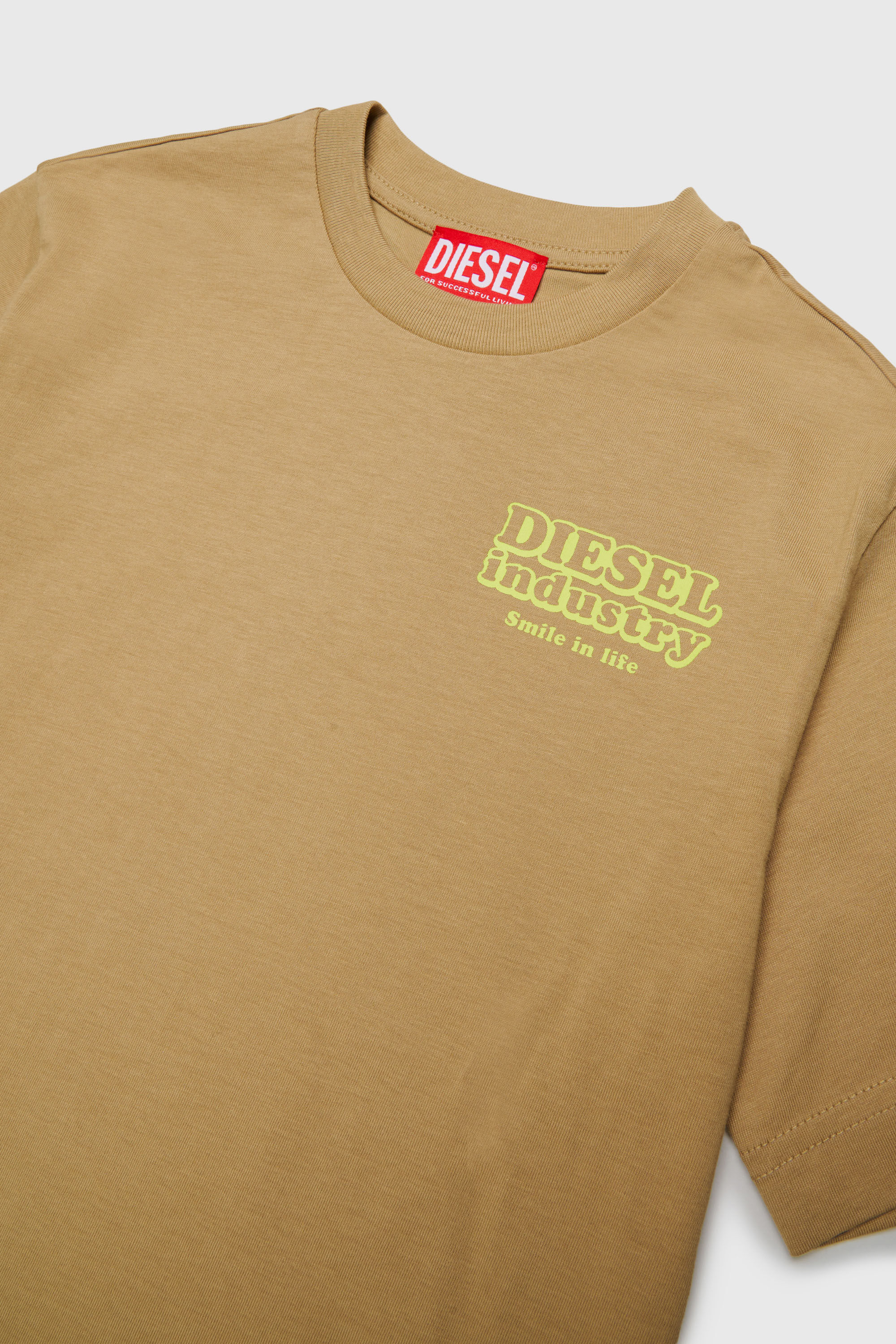 Diesel - TLODIM OVER, Man's T-shirt with Diesel Industry print in Brown - 3