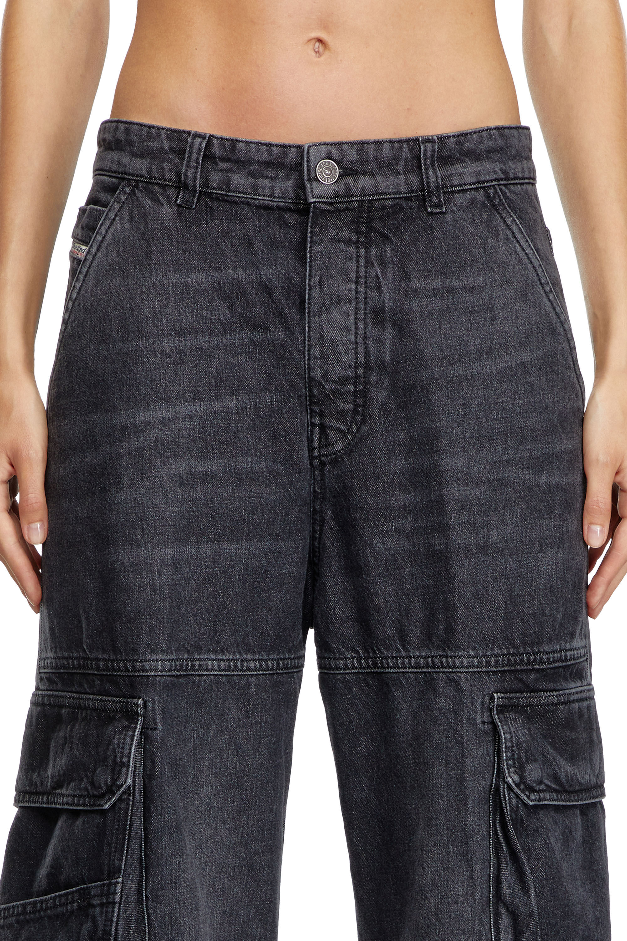 パンツ DIESEL D-SIRE-CARGO-S A11871 OHLAA 1996 D-Sire Women: Low waist, 90's cargo Jeans, Black | Diesel