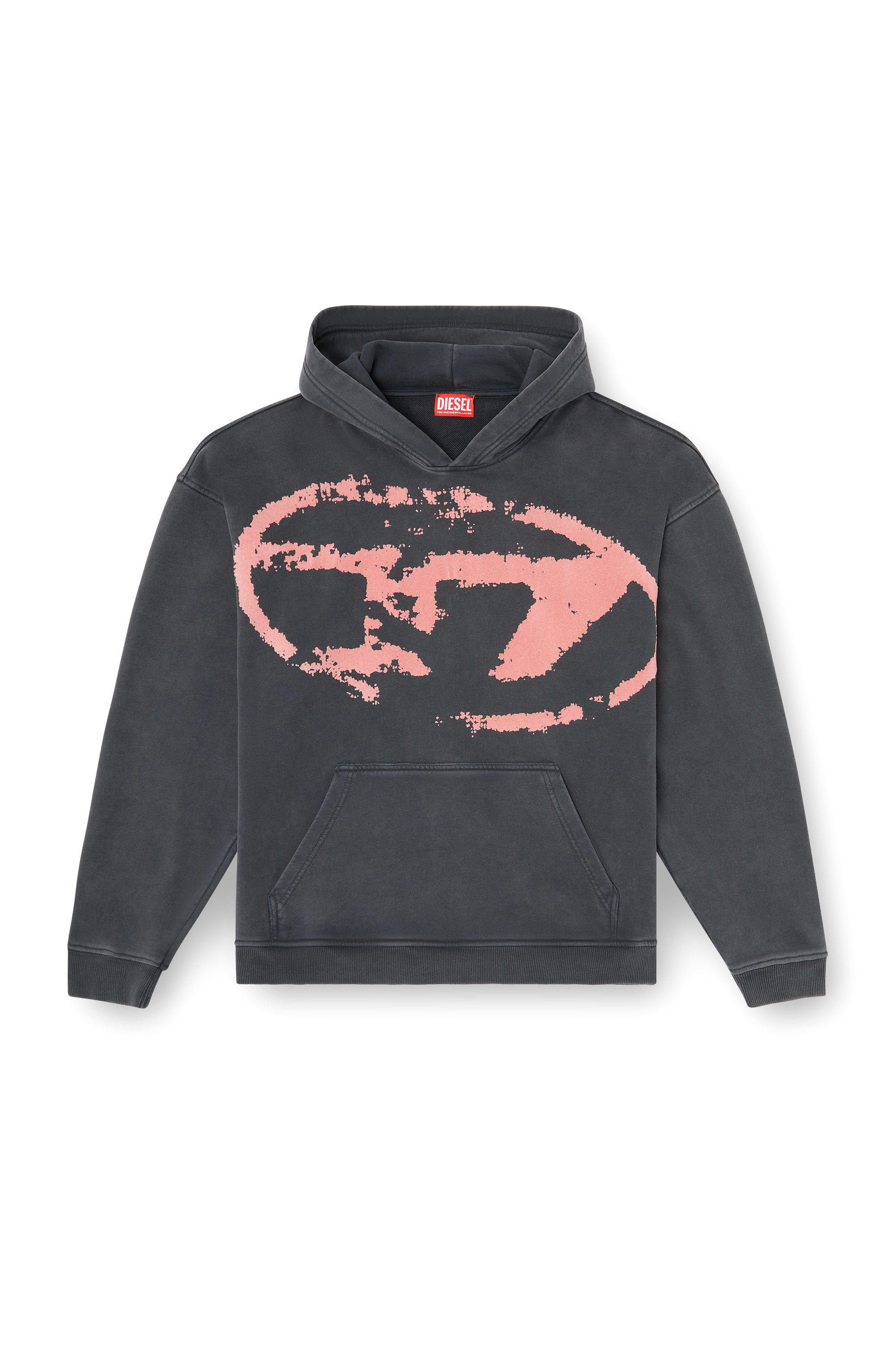 Diesel - S-BOXT-HOOD-R10, Man's Hoodie with flocked Oval D logo in Black - 2