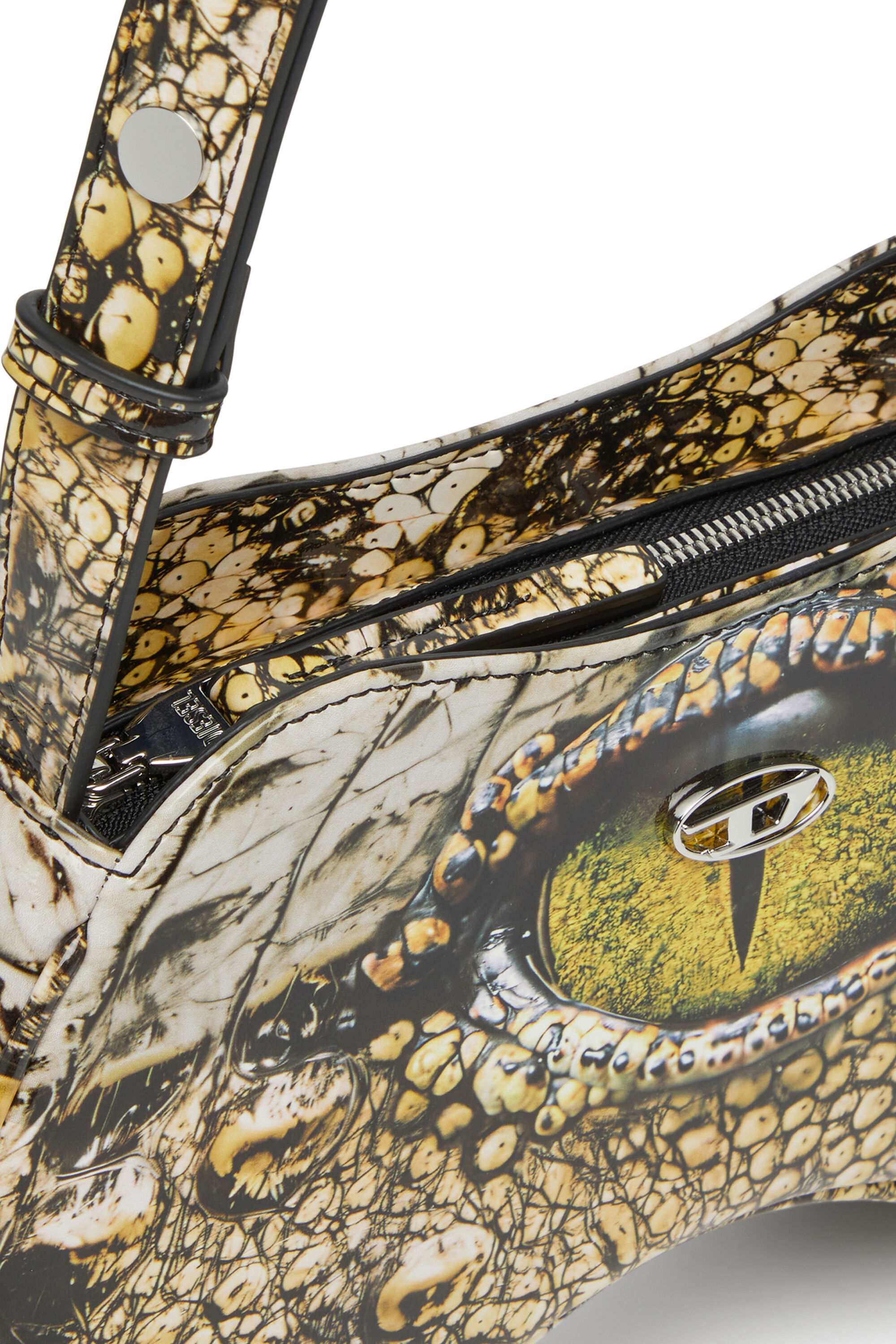 Diesel - PLAY SHOULDER, Woman's Play-Glossy shoulder bag with print in Yellow - 2
