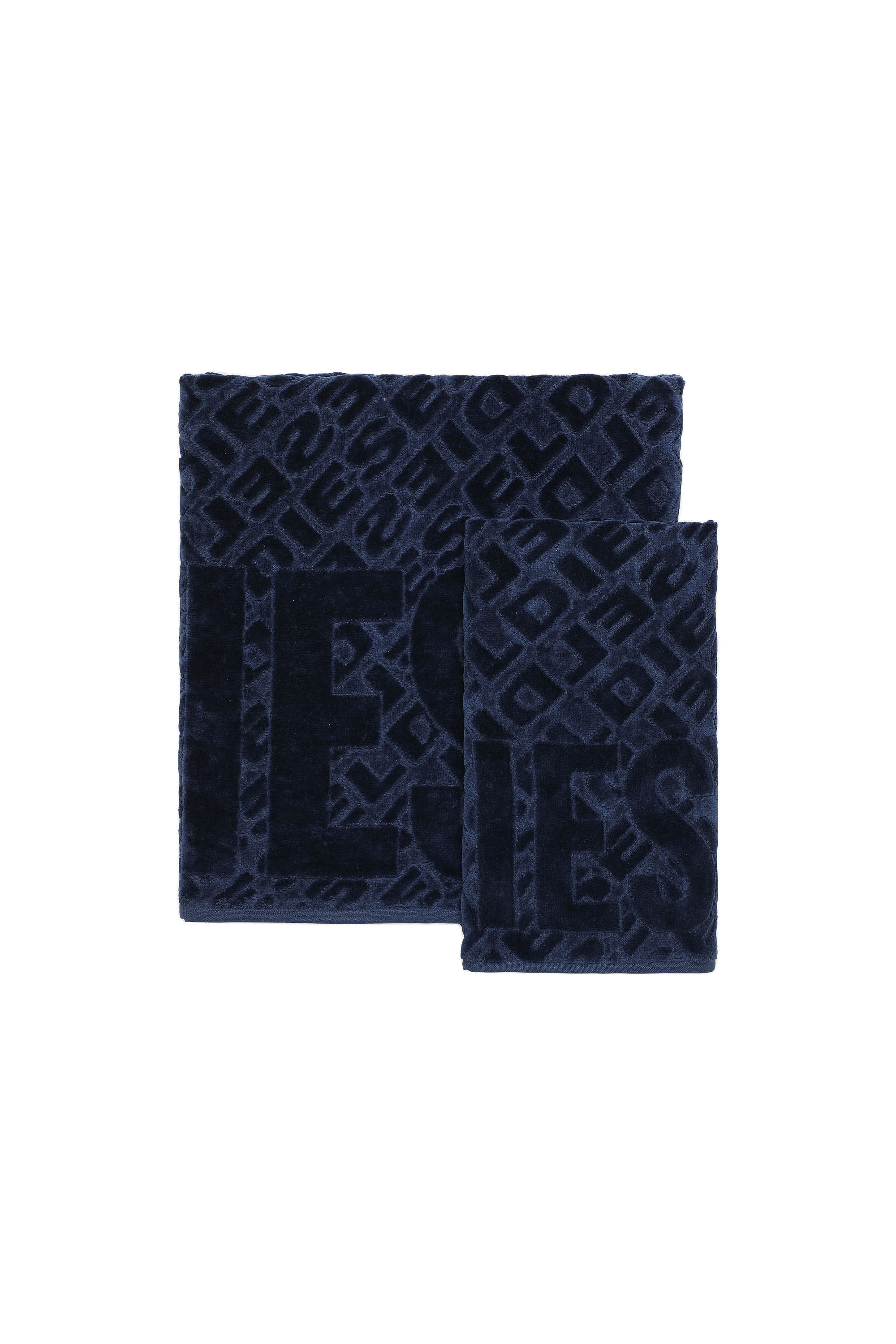 Diesel - COPP 3DLOGO         1+1, Unisex's Set of 2 towels 3D LOGO in Blue - 1