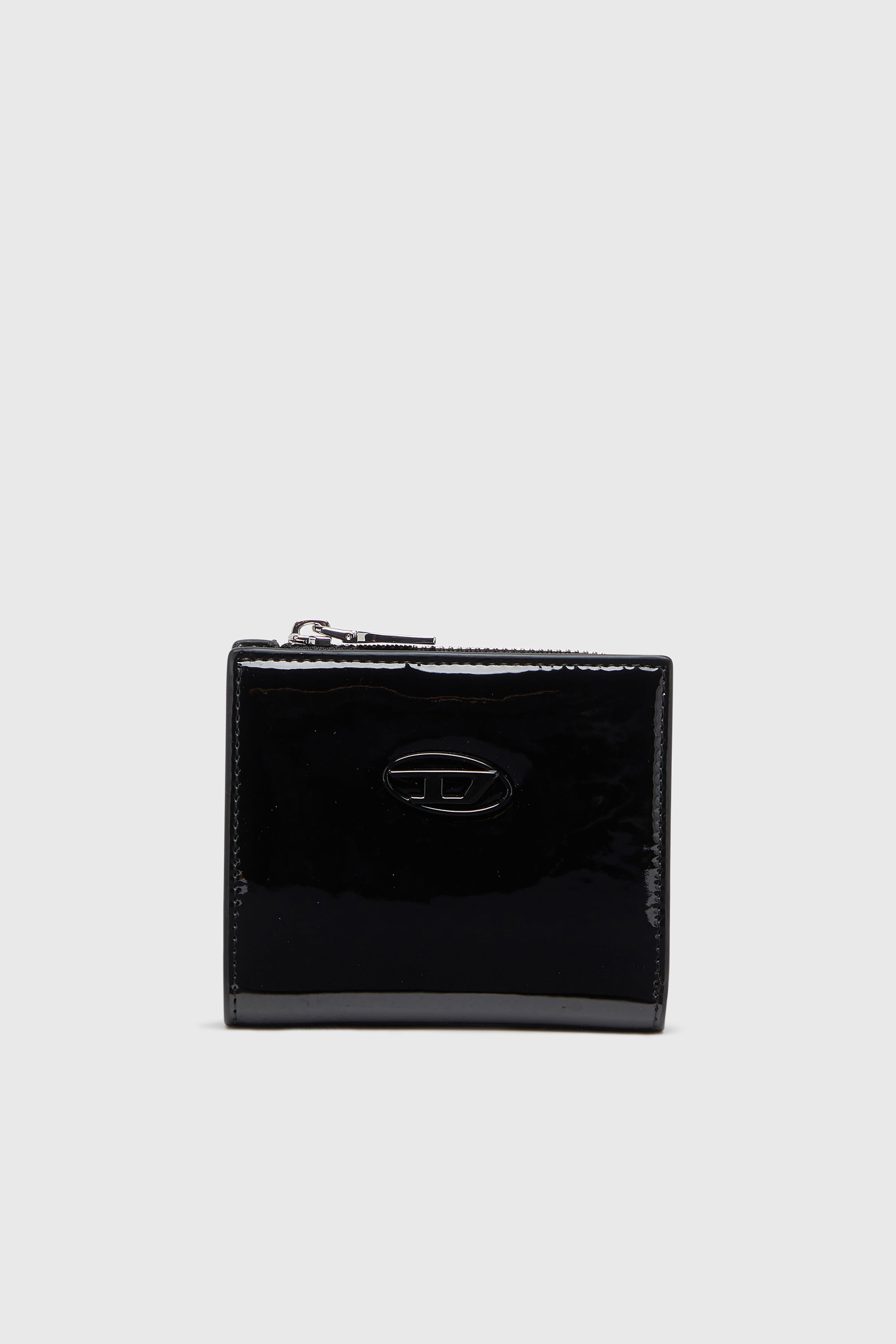 Diesel - PLAY BI FOLD ZIP L, Woman's Bi-fold wallet in glossy PU in Black - 1