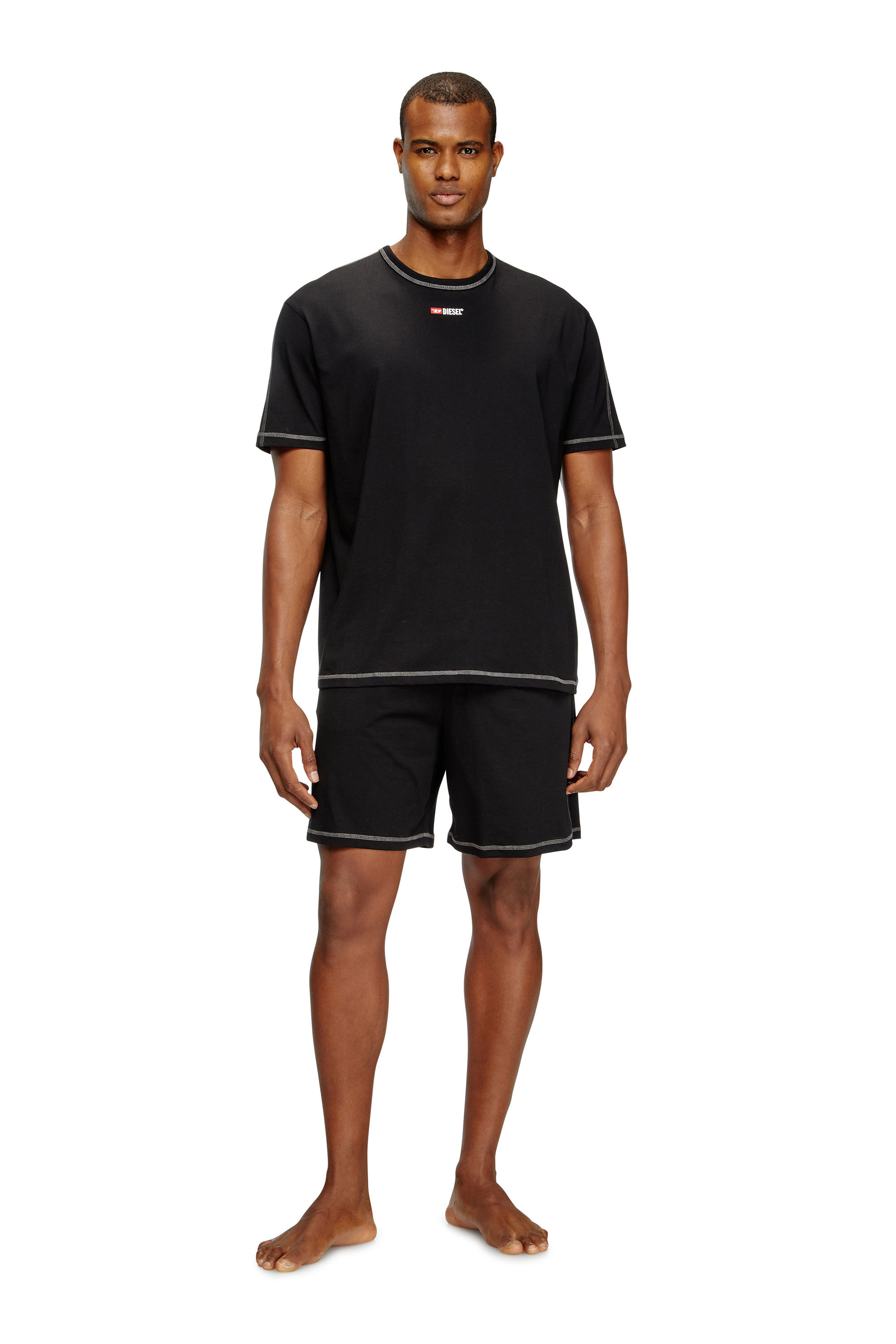 Men's Short Pajamas set in cotton jersey | Black | Diesel