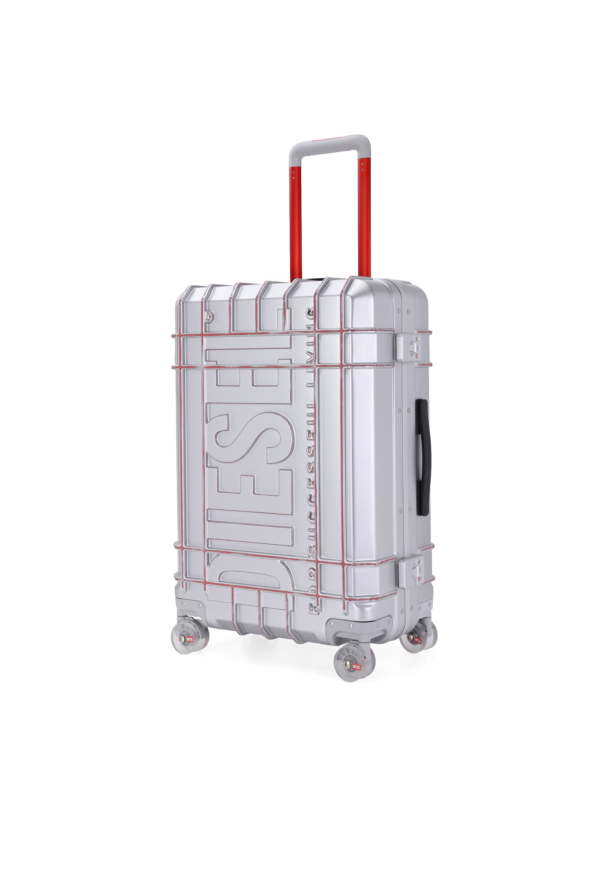 Diesel - DIESEL PC STRONG IMAGE TROLLEY- DSL003, Unisex's Rugged suitcase size L in Silver - 5