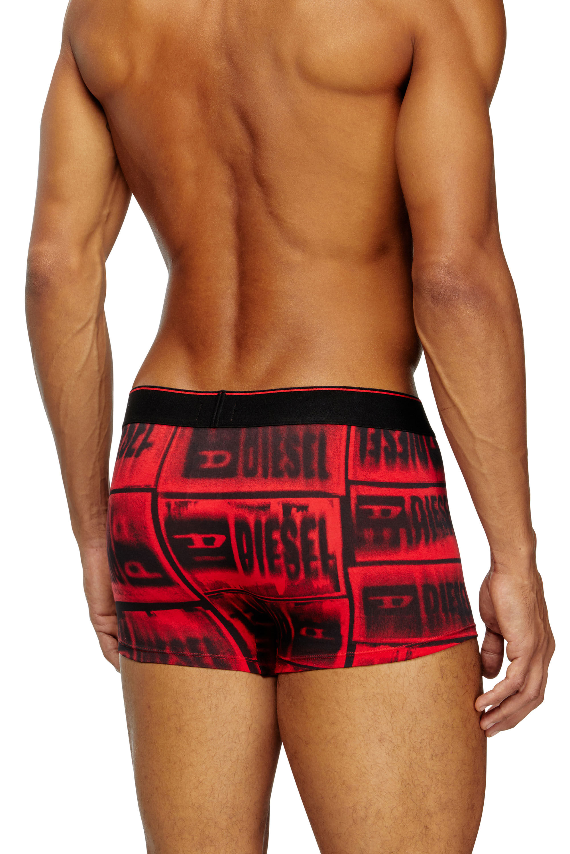 Diesel - DAMIEN-D-BOX, Man's Boxer briefs with faded logo print in Red - 2