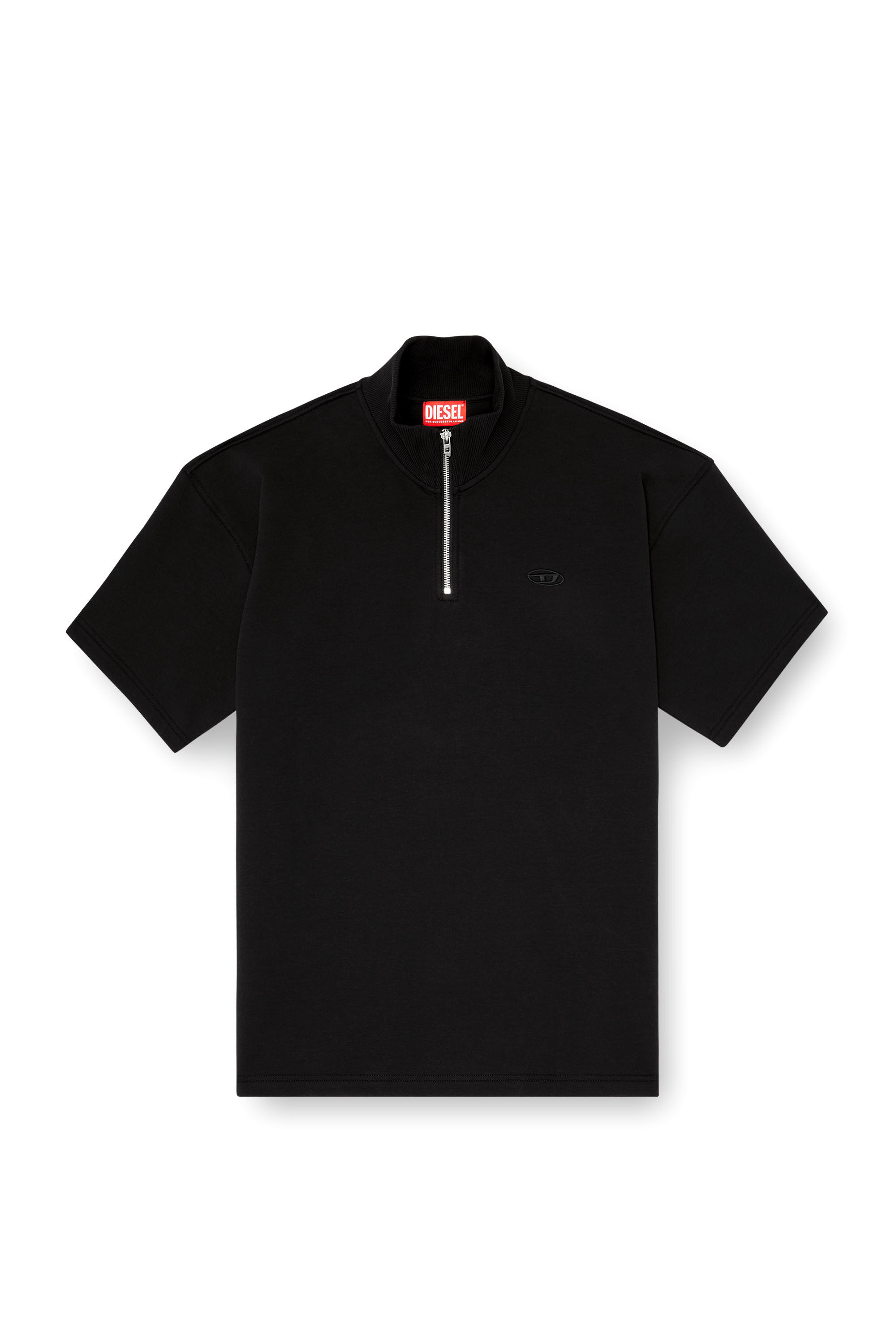 Diesel - S-CUBY, Man's Short-sleeve half-zip sweatshirt in light scuba in null - 2