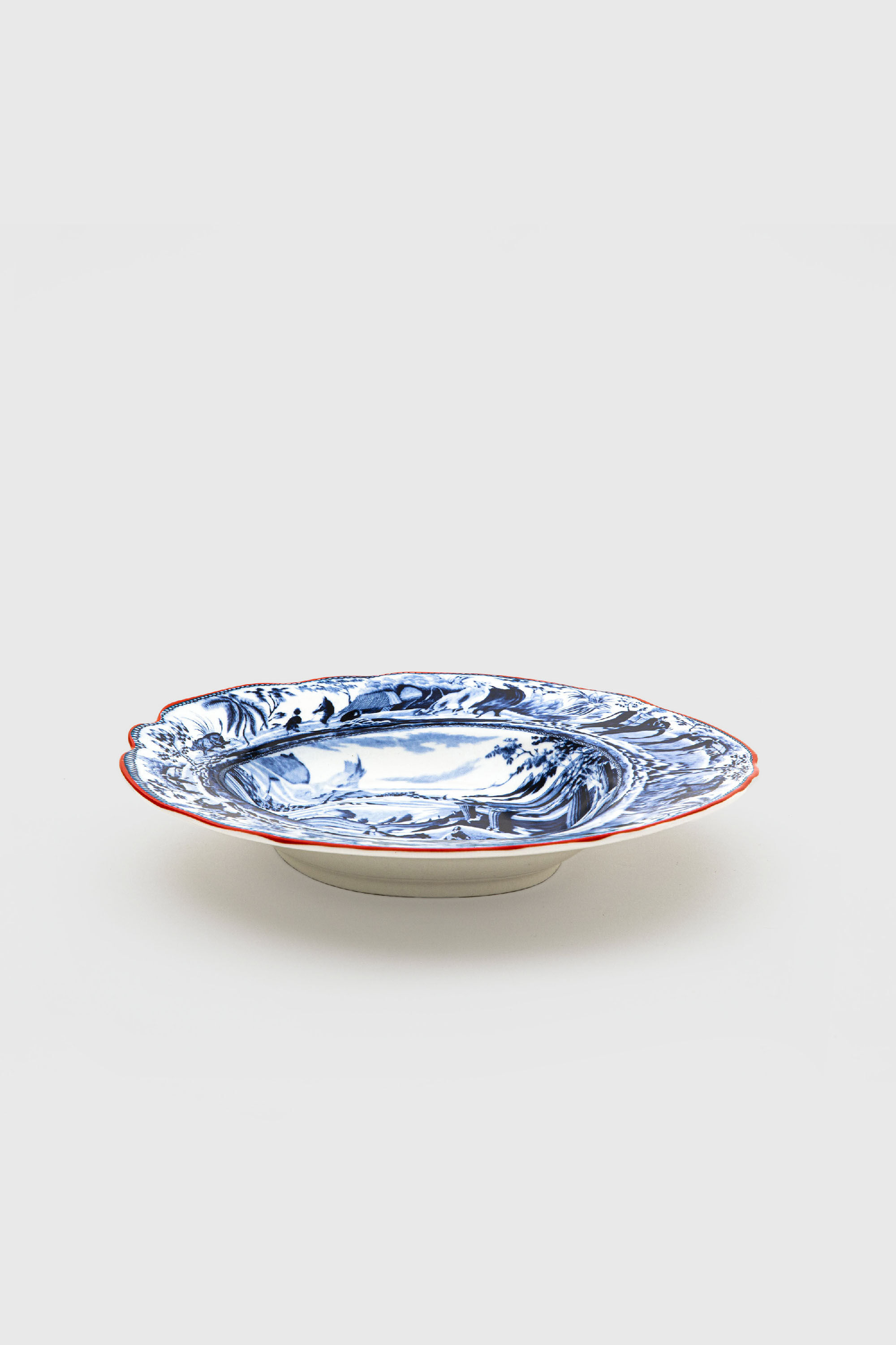 Diesel - 11220 SOUP PLATE IN PORCELAIN "CLASSIC O, Unisex's Pocelain soupe plate in White/Blue - 3