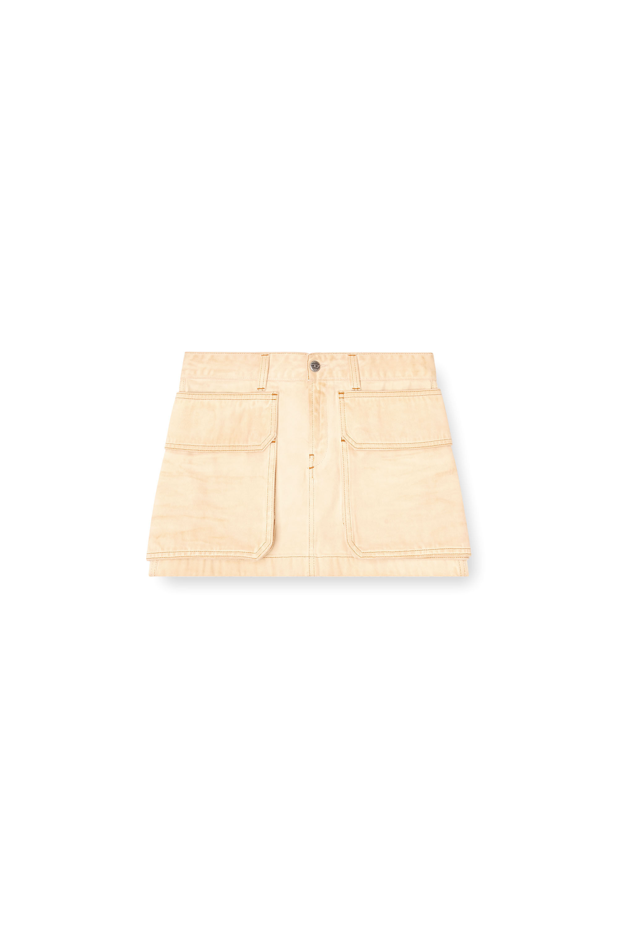 Diesel - DE-TON, Woman's Mini skirt in batavia-weave denim in Beige - 2