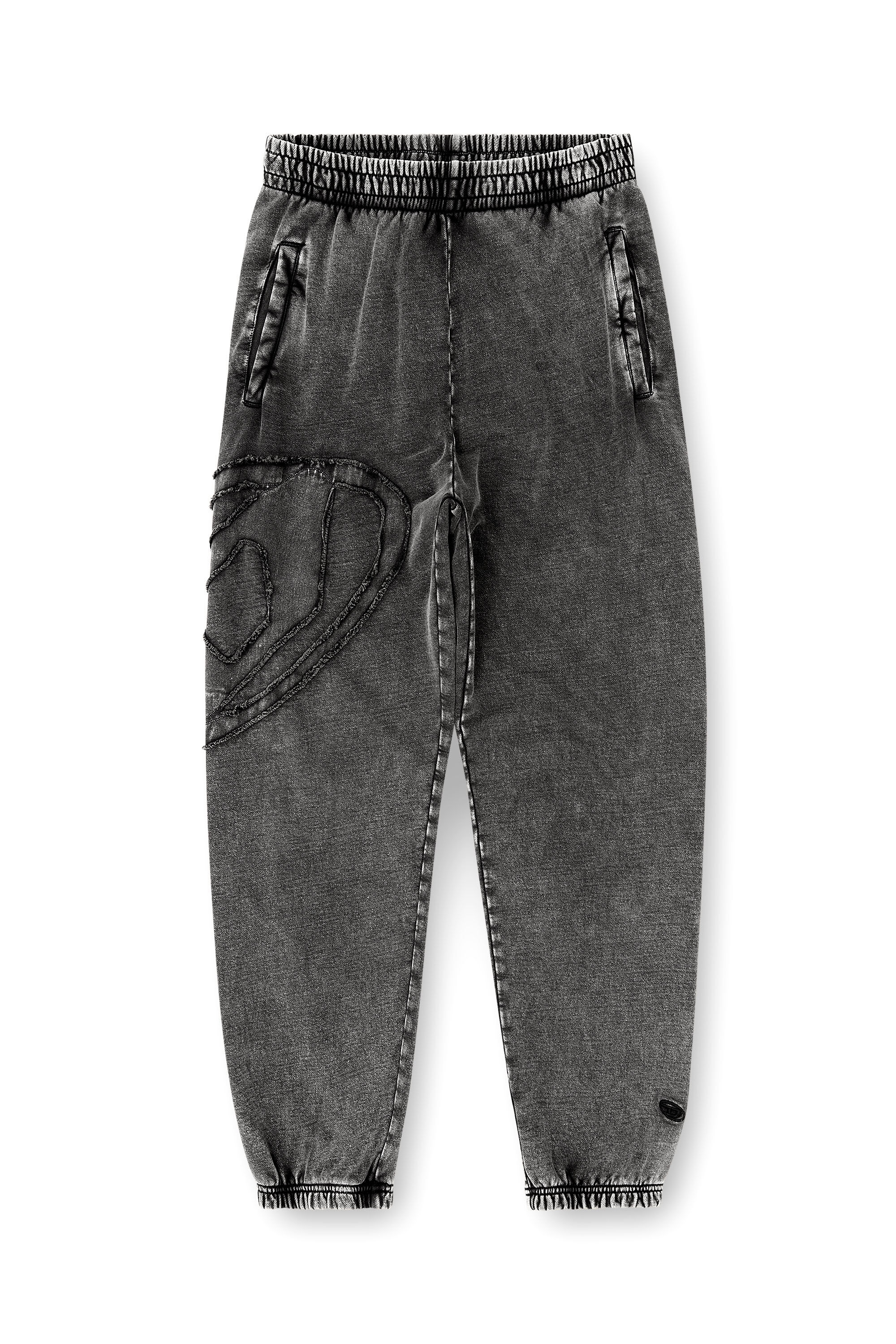 Diesel - P-MARKY-DEN, Man's Organic cotton sweatpants with Oval D patch in Dark grey - 2