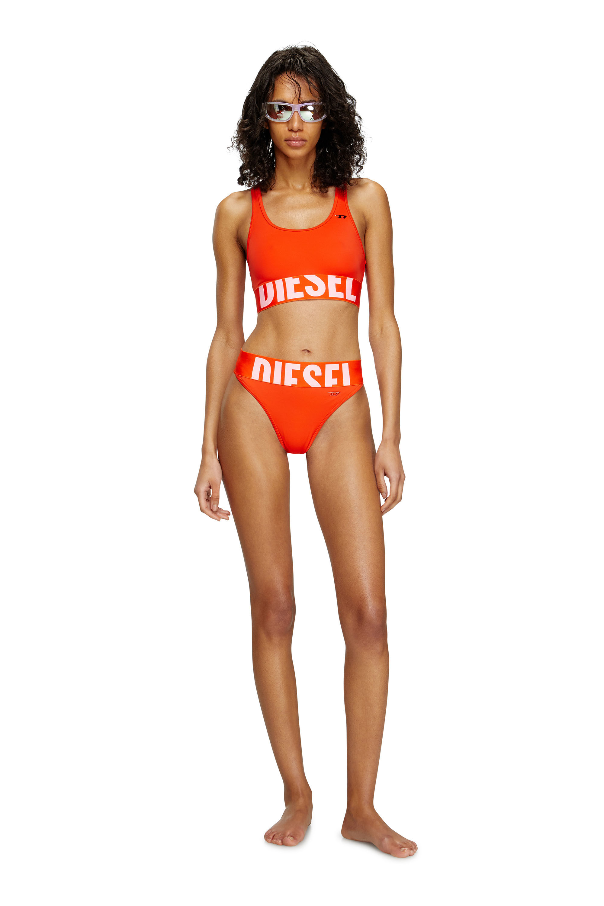 Diesel - LOLA-D-POP, Woman's Bikini bottoms with cut-off logo in Orange - 2