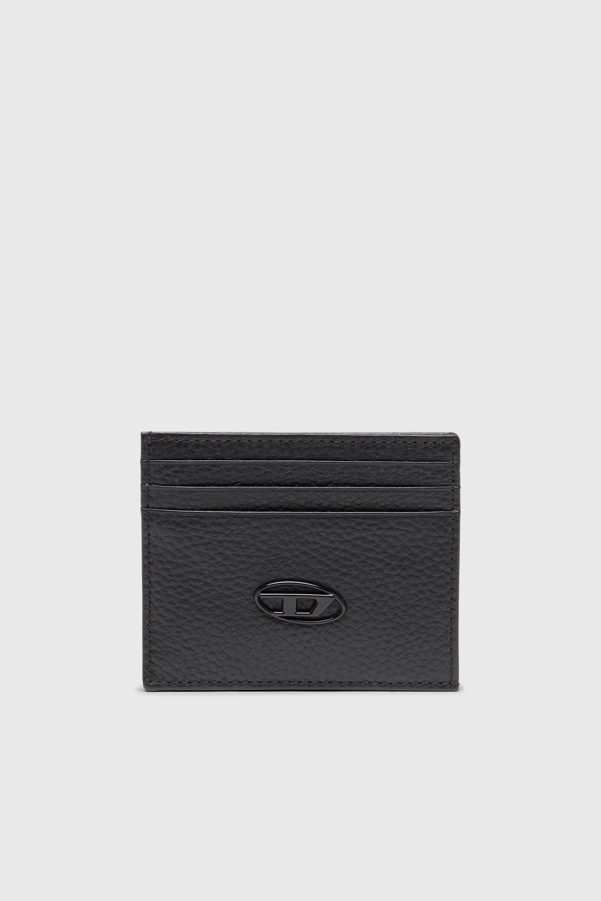 Diesel - CARD CASE, Man's Card case in grained leather in Black - 1