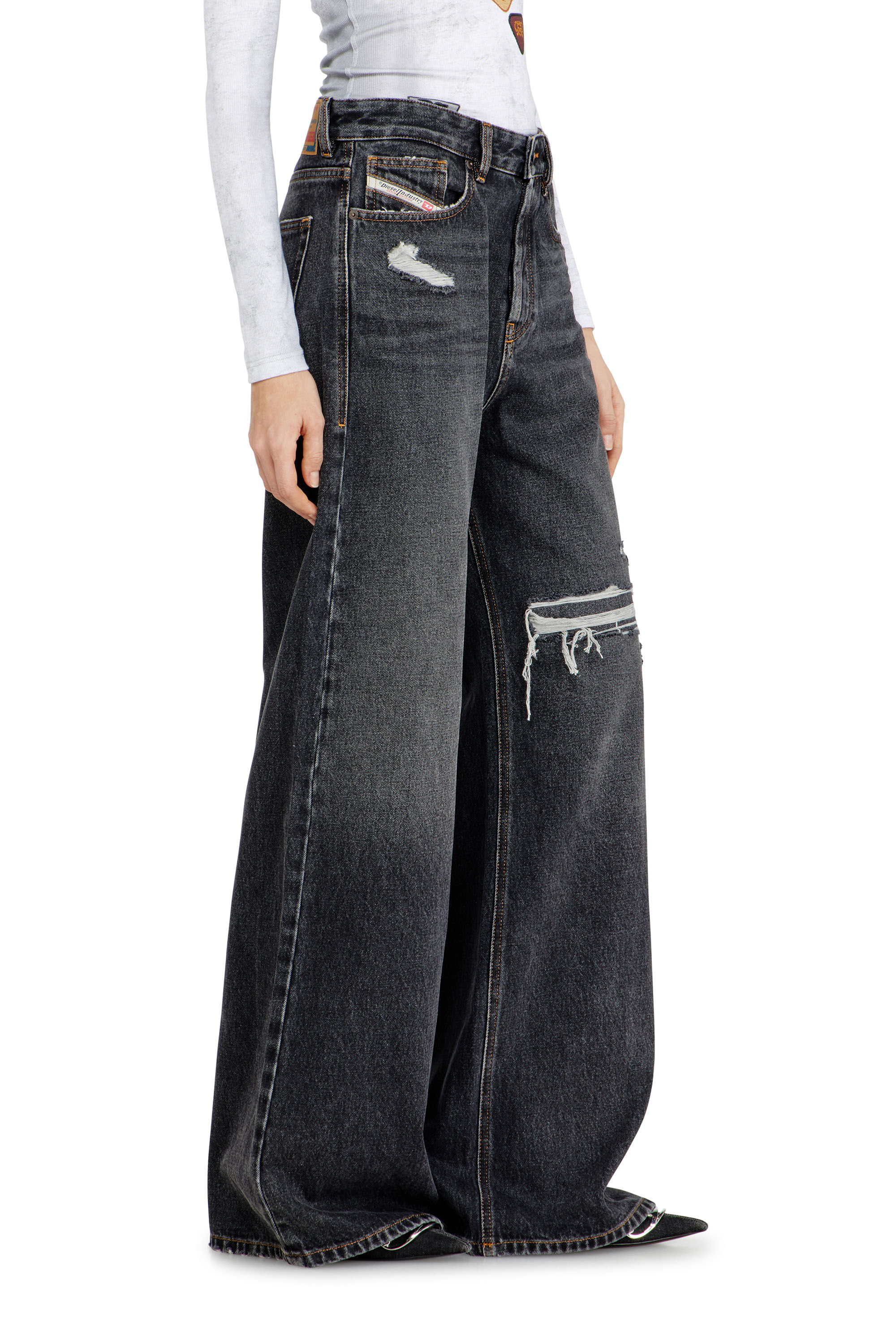 1996 D-Sire Woman: Relaxed Black/Dark grey Baggy Jeans | Diesel