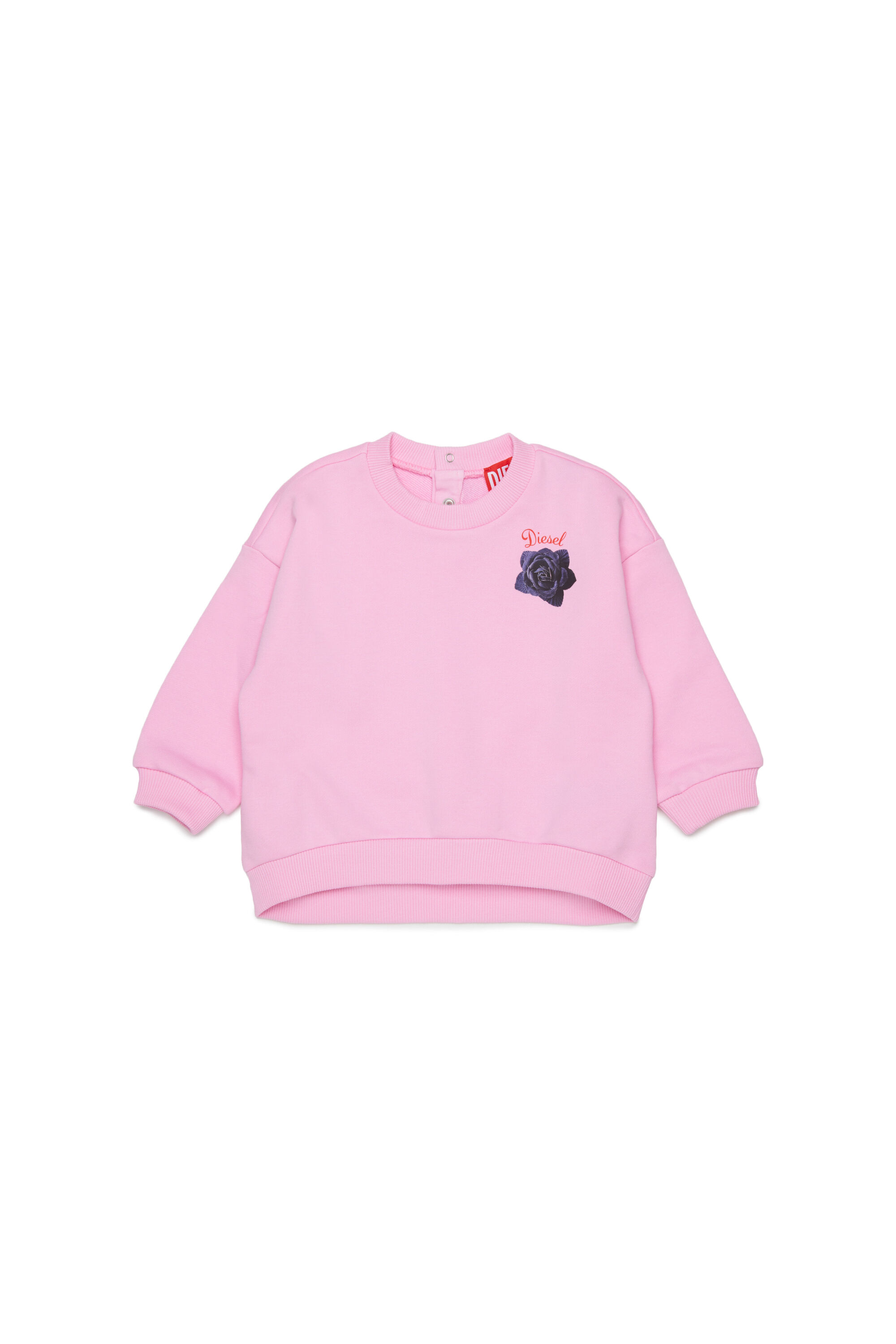 Diesel - SROSEB, Woman's Cotton sweatshirt with rose print in Pink - 1