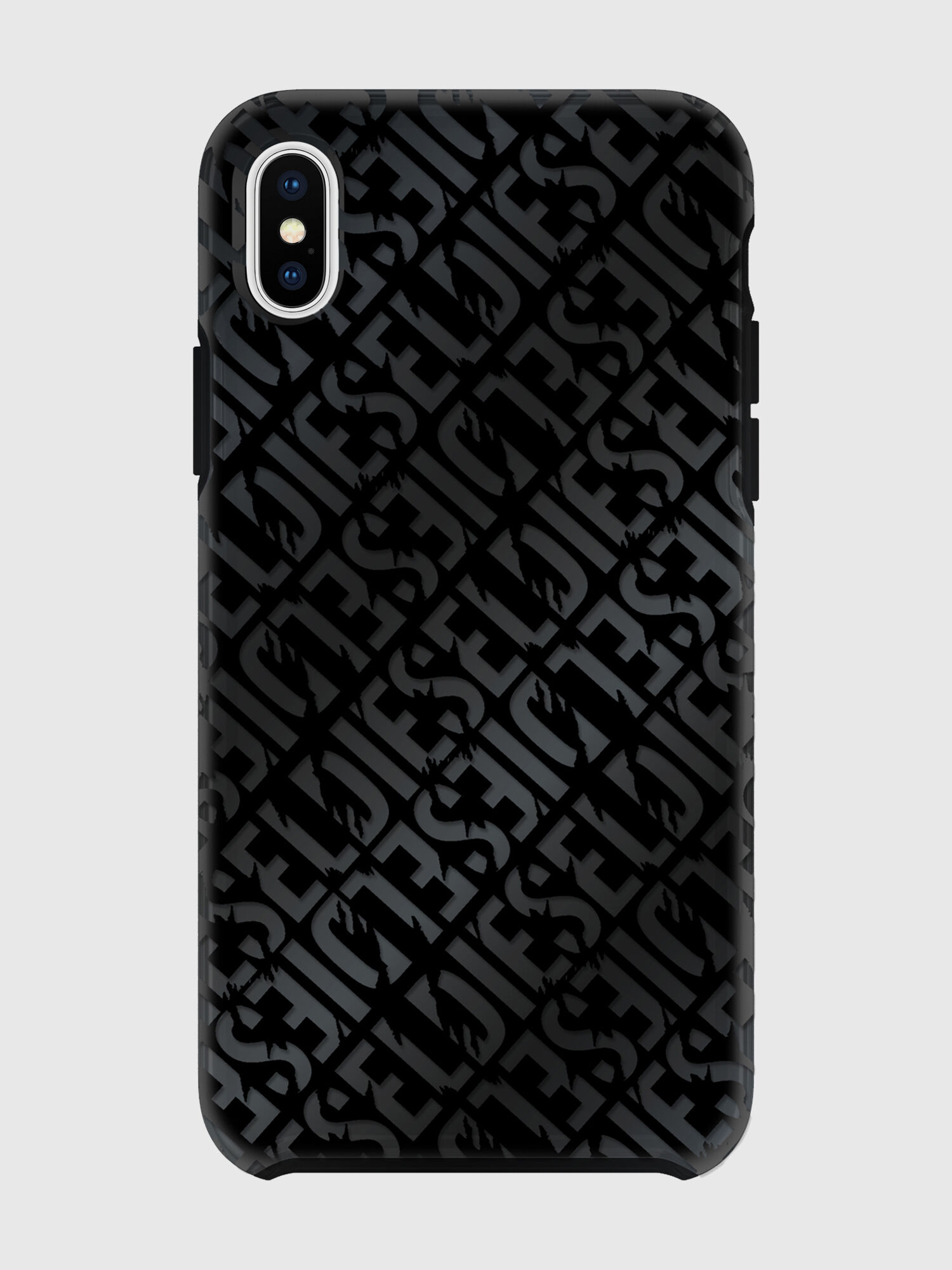 Diesel - DIESEL PRINTED CO-MOLD CASE FOR IPHONE XS MAX, Unisex's Distressed logo pattern case, iPhone XS Max in Black - 2