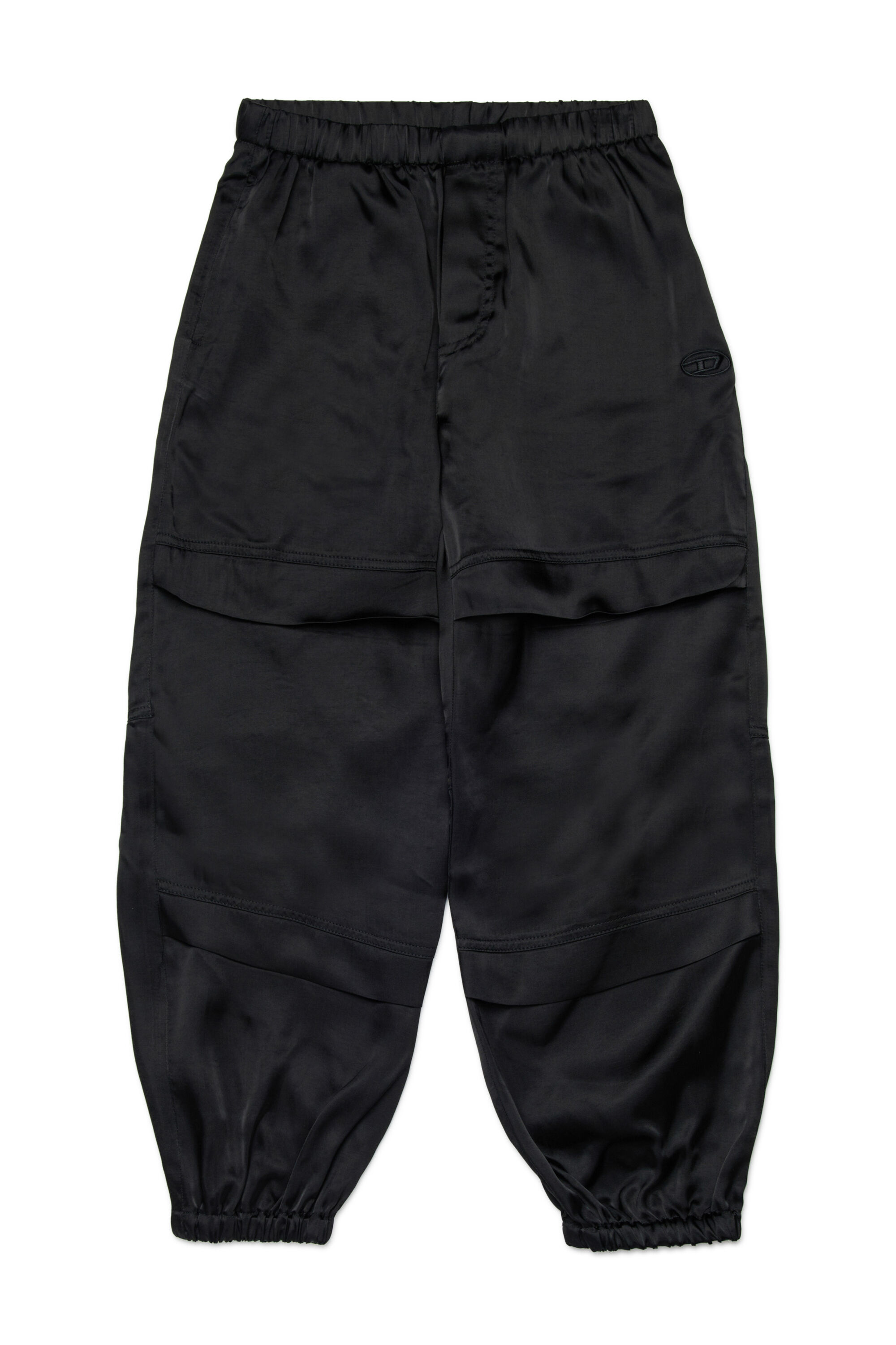 Diesel - PSAFFER, Woman's Satin pants with utility pockets in Black - 1
