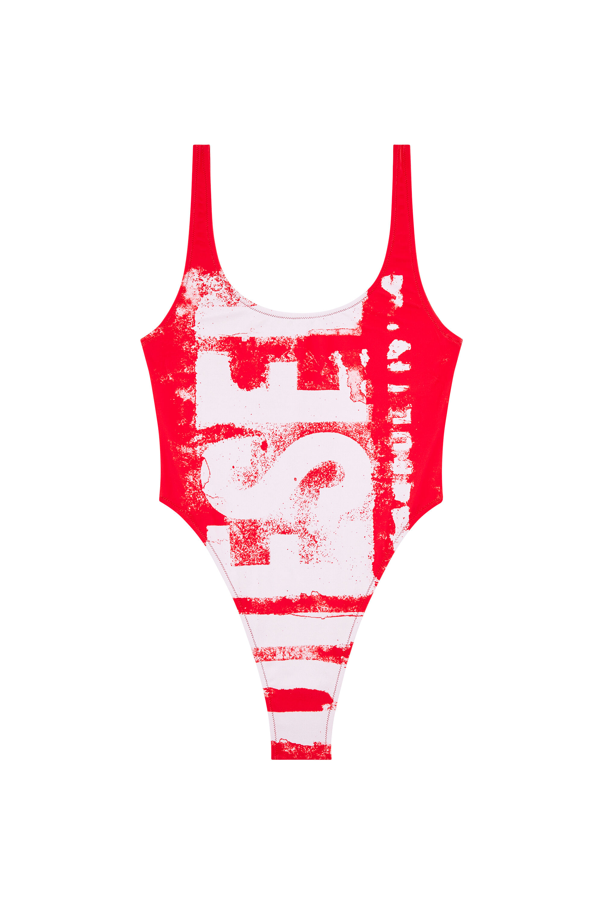Diesel - BFSW-PAMELA, Woman Bleeding logo swimsuit in recycled fabric in Red - Image 4