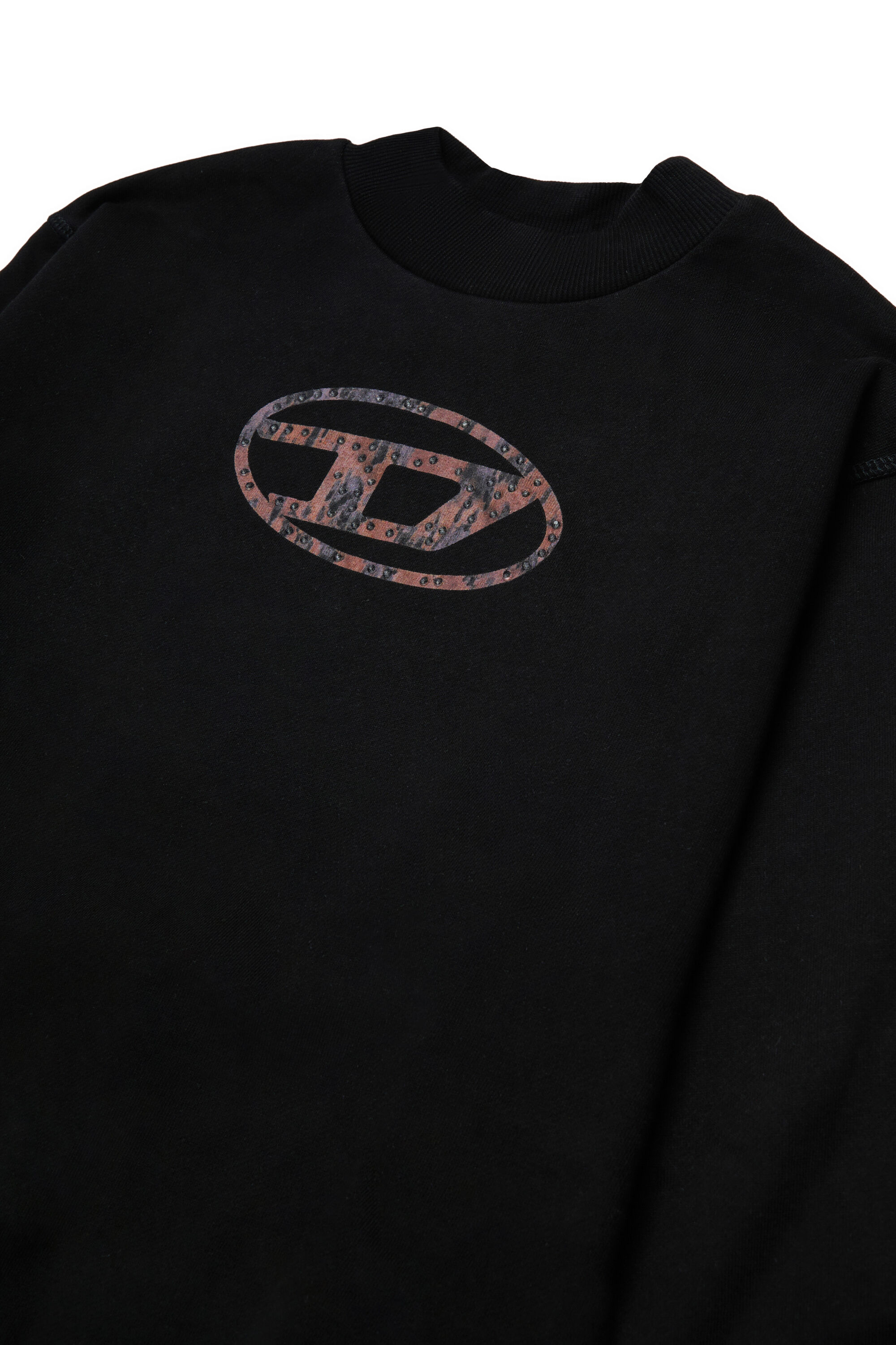 Diesel - SDOLSY, Woman's Cotton sweatshirt with front logo in Black - 3