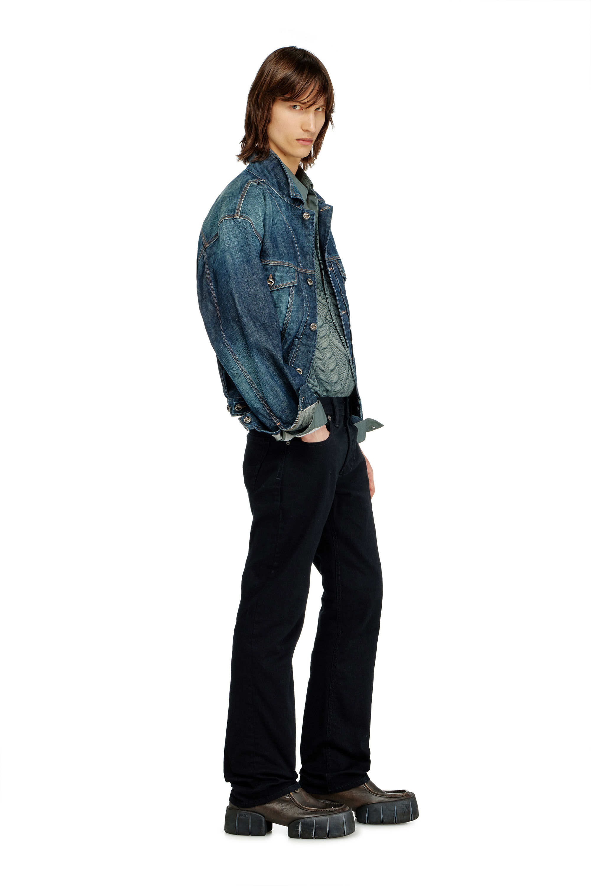 Diesel - Man's Regular Jeans 1985 Larkee 0688H, Black/Dark grey - 2