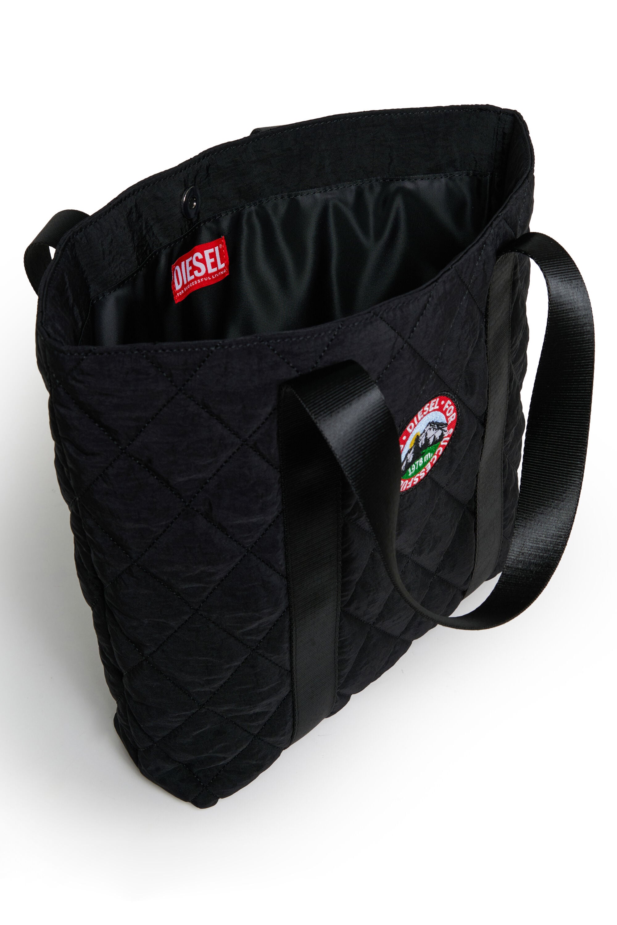 Diesel - WMONTY, Woman's WMONTY - Tote bag in quilted nylon in Black - 4